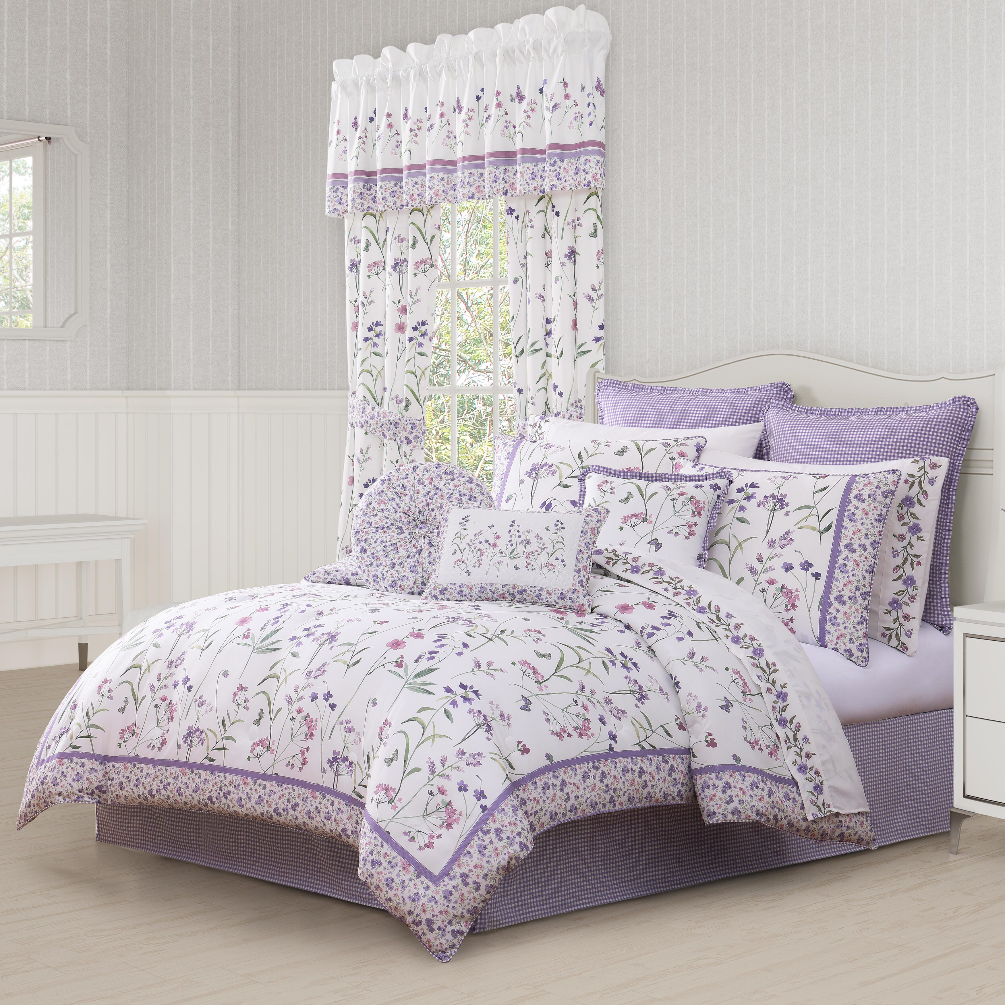 Royal Court Nola 4 Piece Queen Comforter Set, Lilac, large