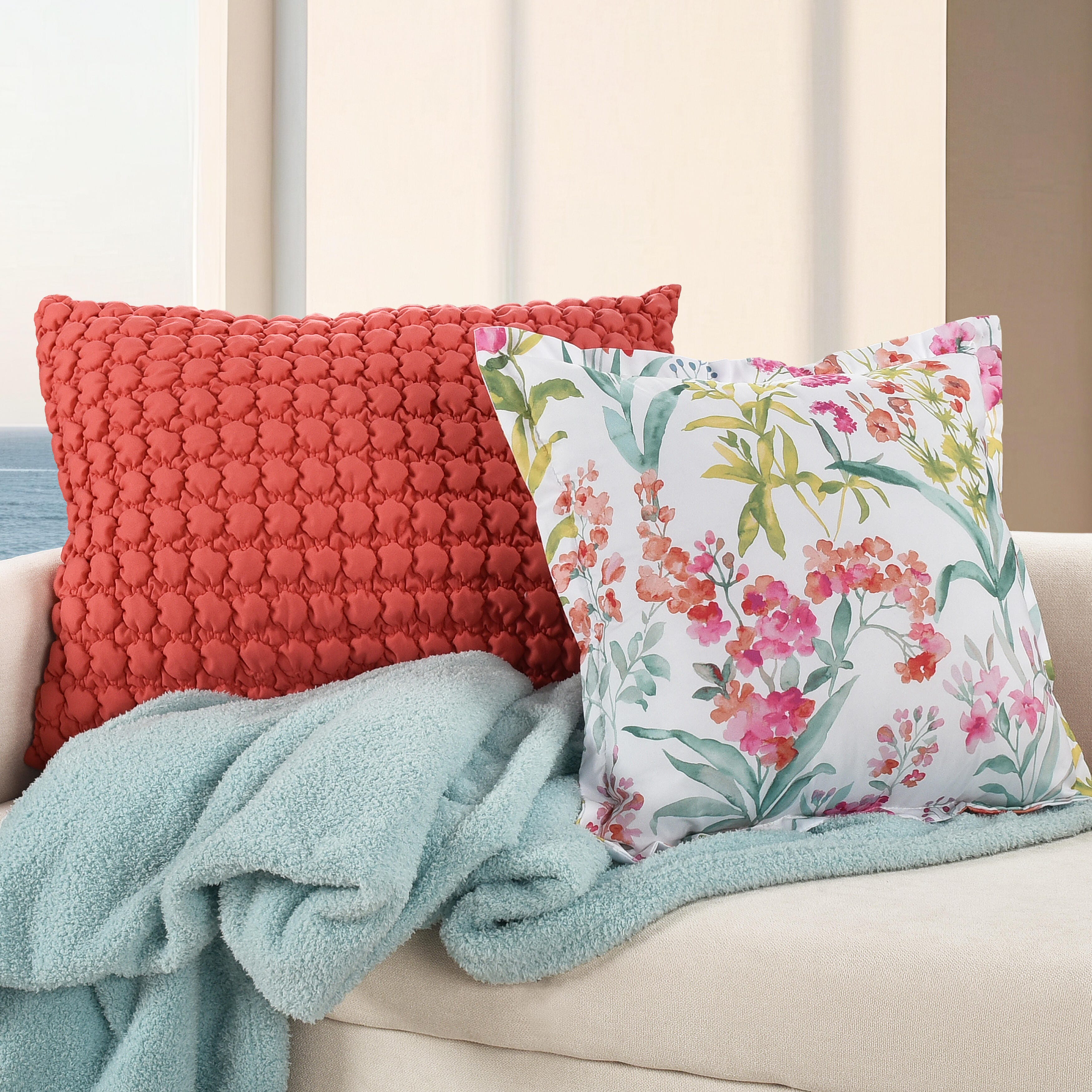 J. Queen Bold Cozy Throw, Aqua, large
