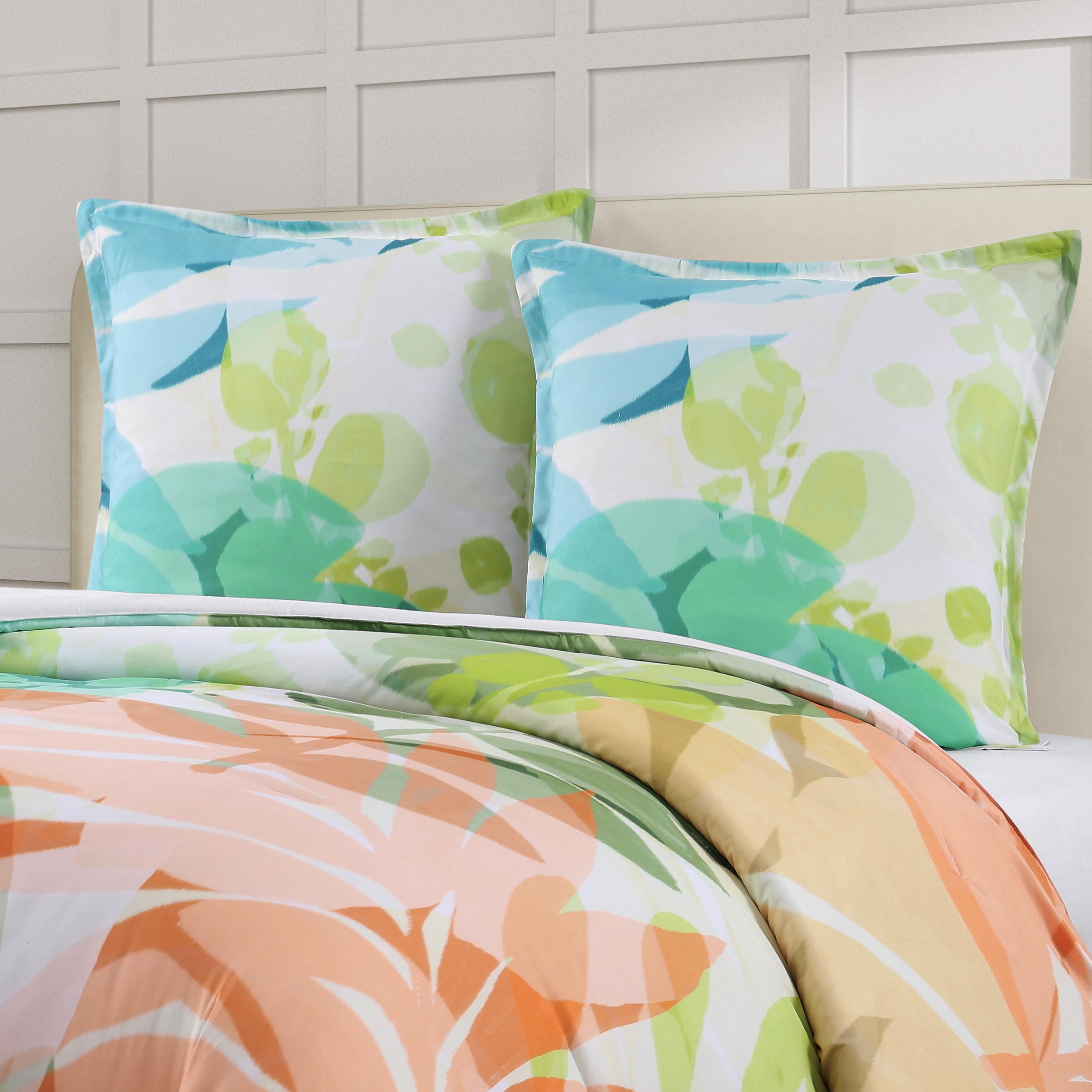 J. Queen Bold Tiki Euro Sham, Green, large