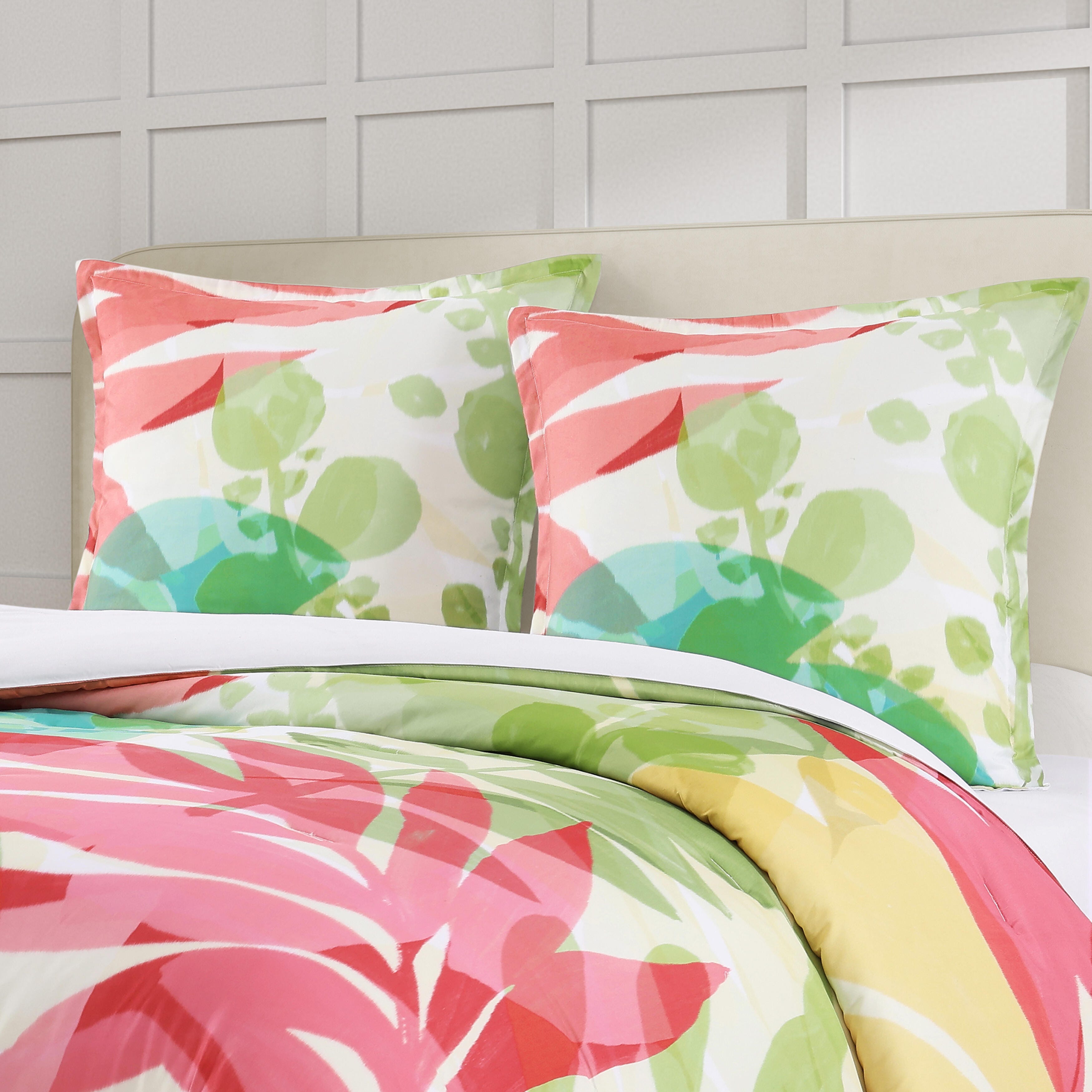 J. Queen Bold Tiki Euro Sham, Fuchsia, large