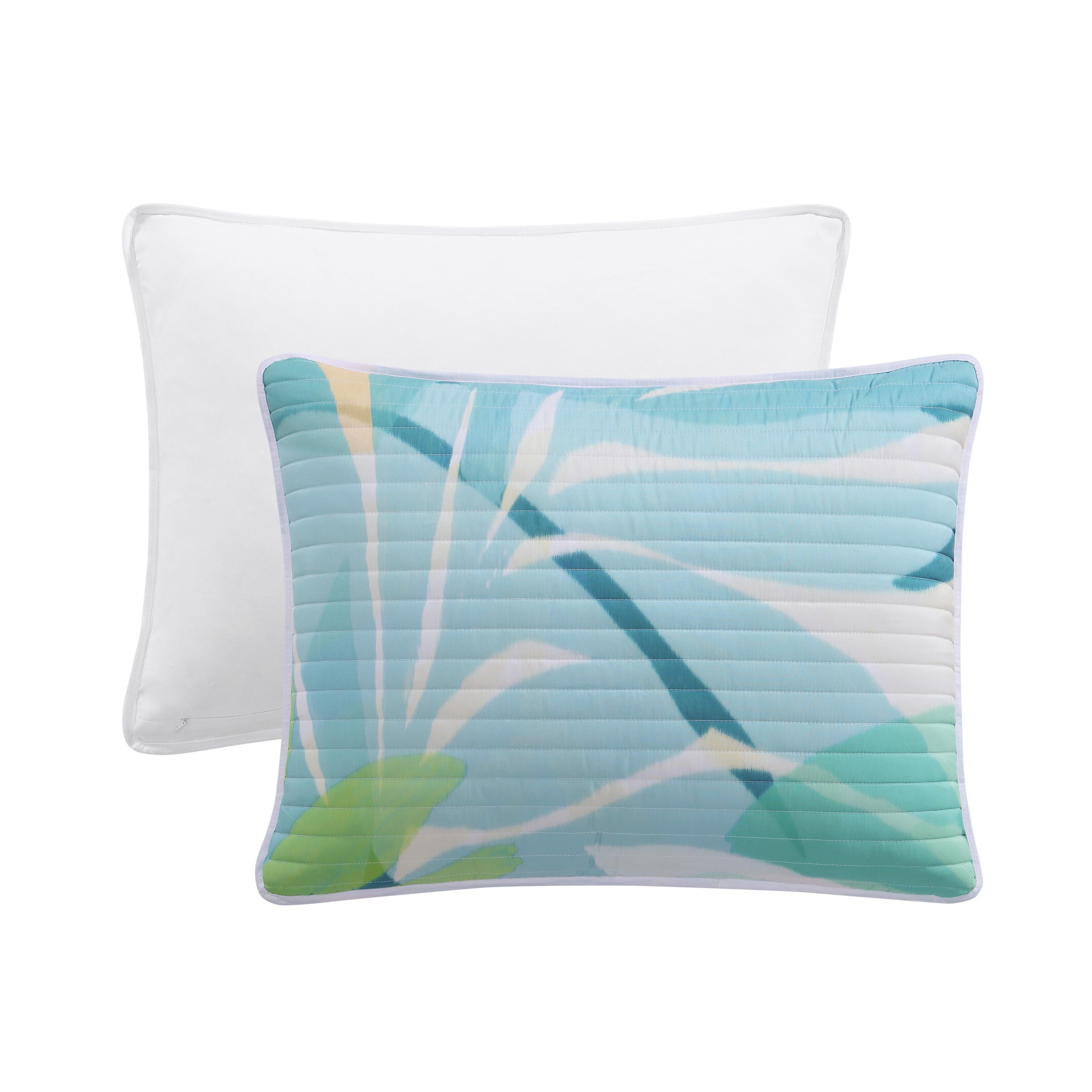 J. Queen Bold Tiki 3 Piece Full/Queen Quilt Set, Green, large