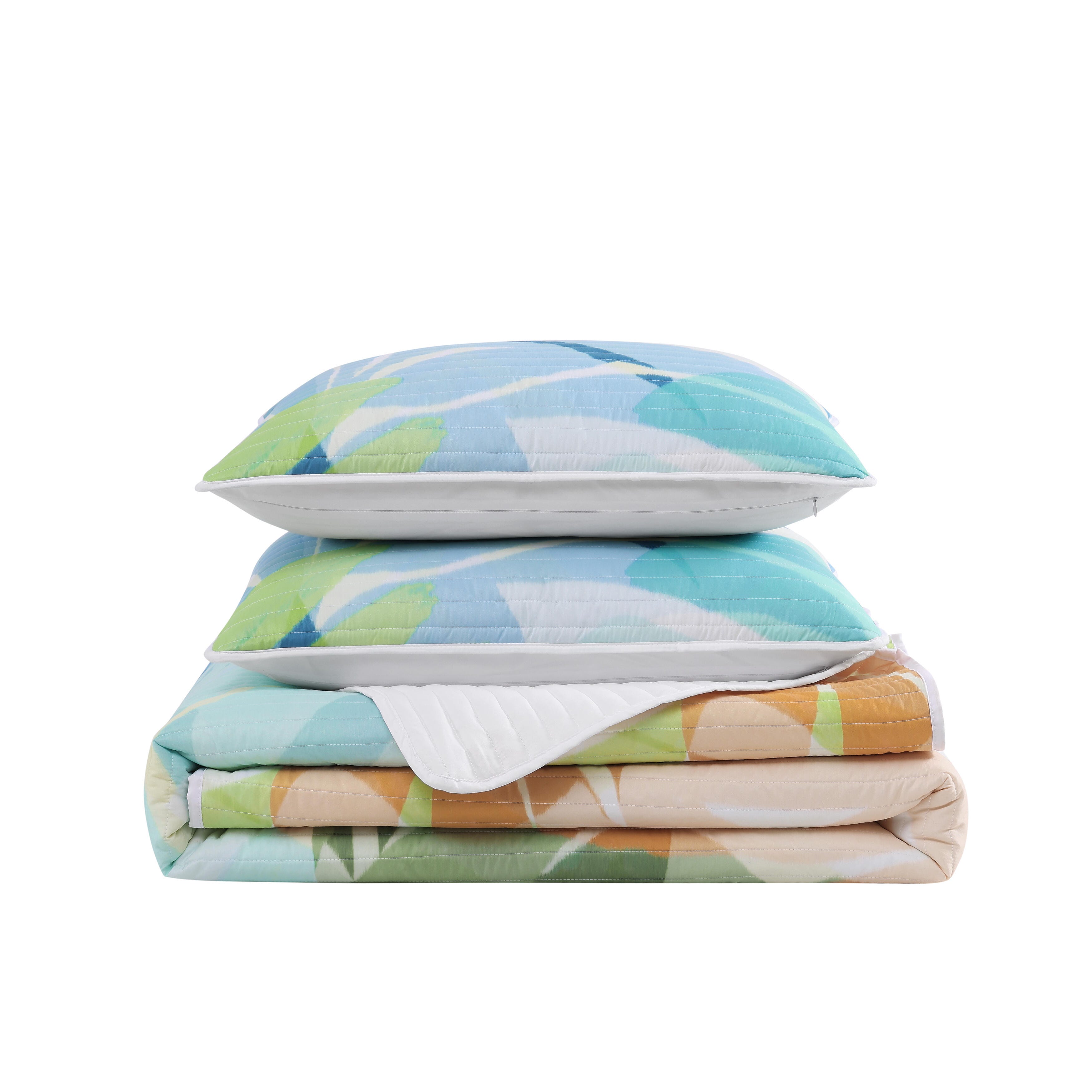 J. Queen Bold Tiki 2 Piece Twin/Twin Xl Quilt Set, Green, large
