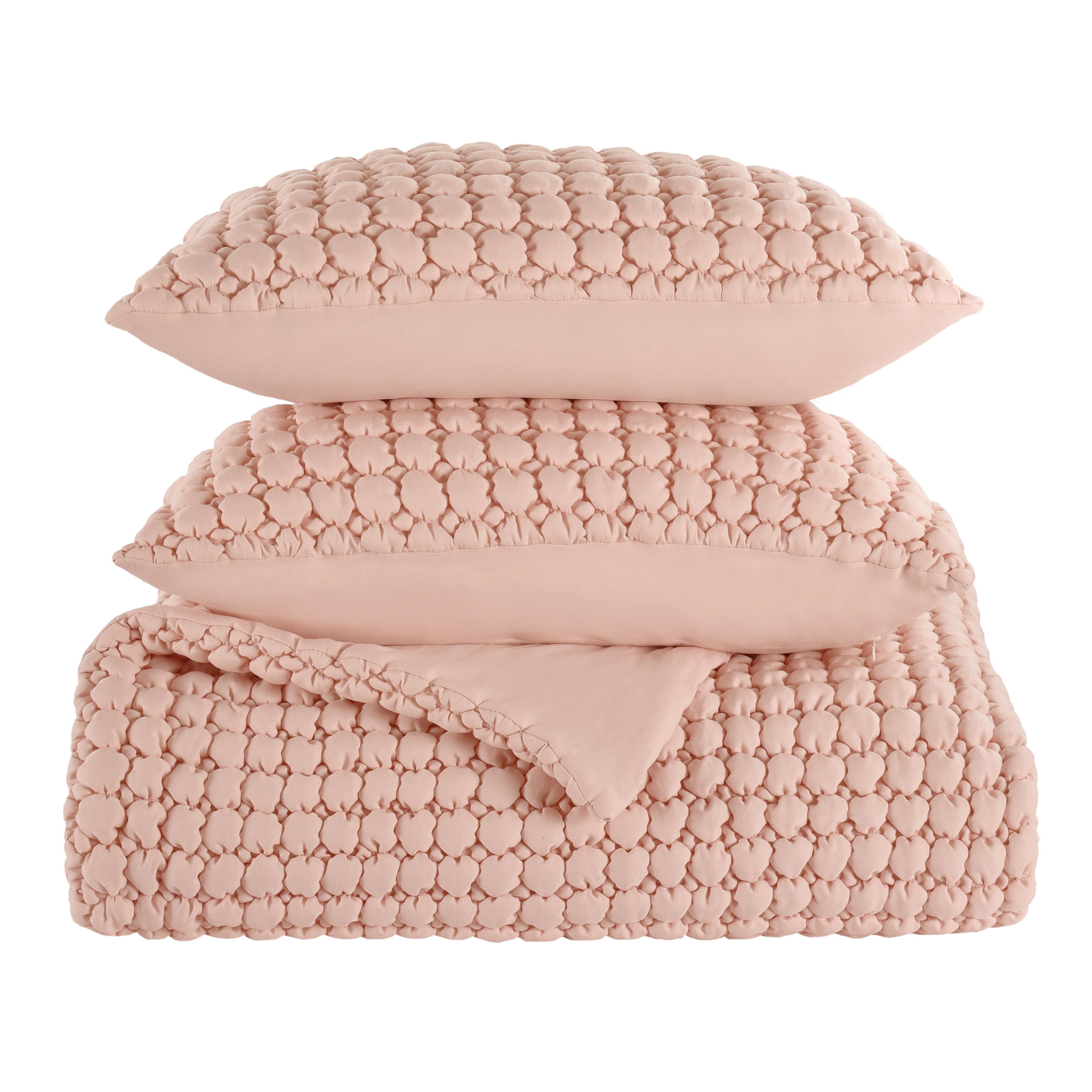 J. Queen Bold Cloud Puff 2 Piece Twin/Twin Xl Quilt Set, Blush, large
