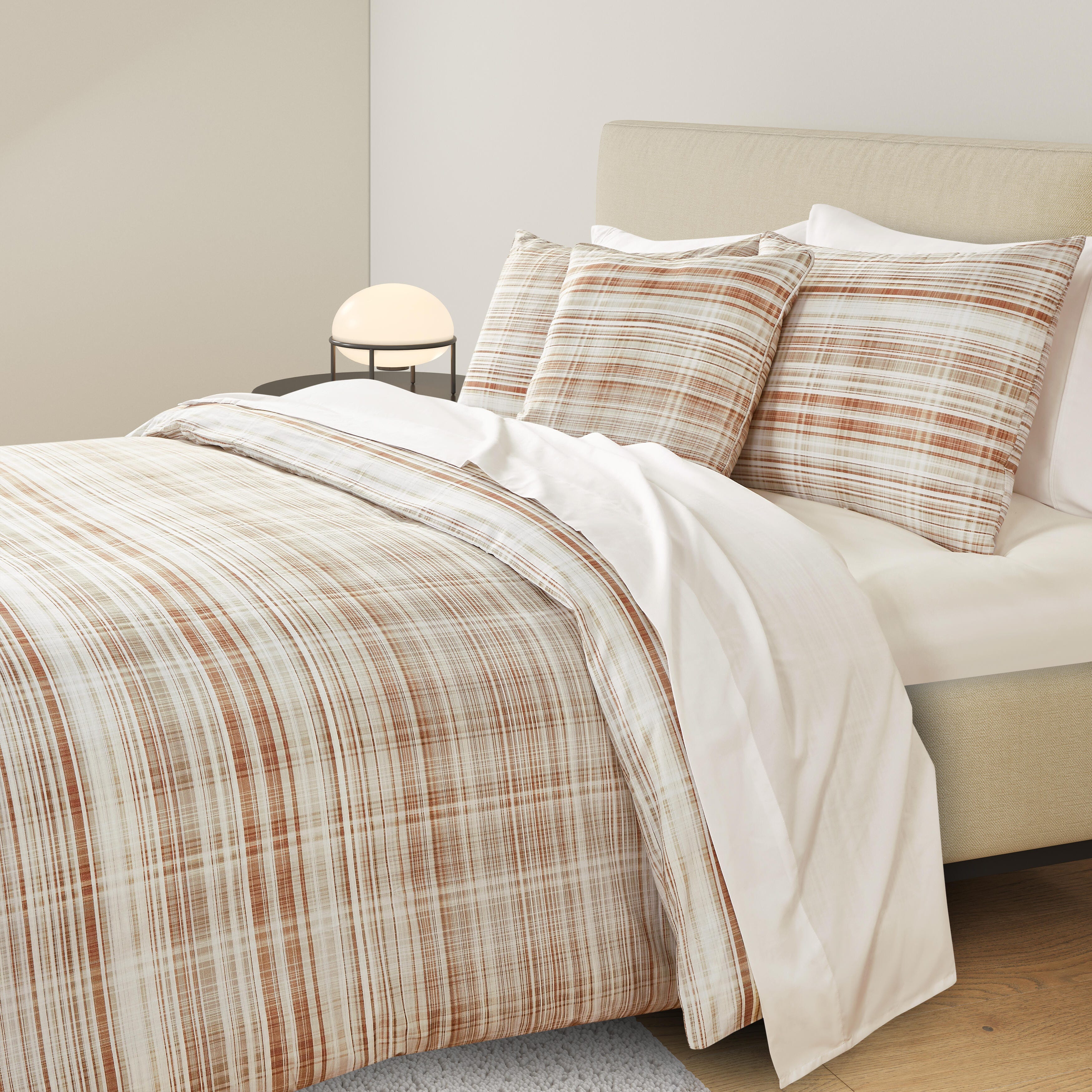 J. Queen Modern Pascal 3 Piece Full/Queen Duvet Cover Set, Cinnamon, large