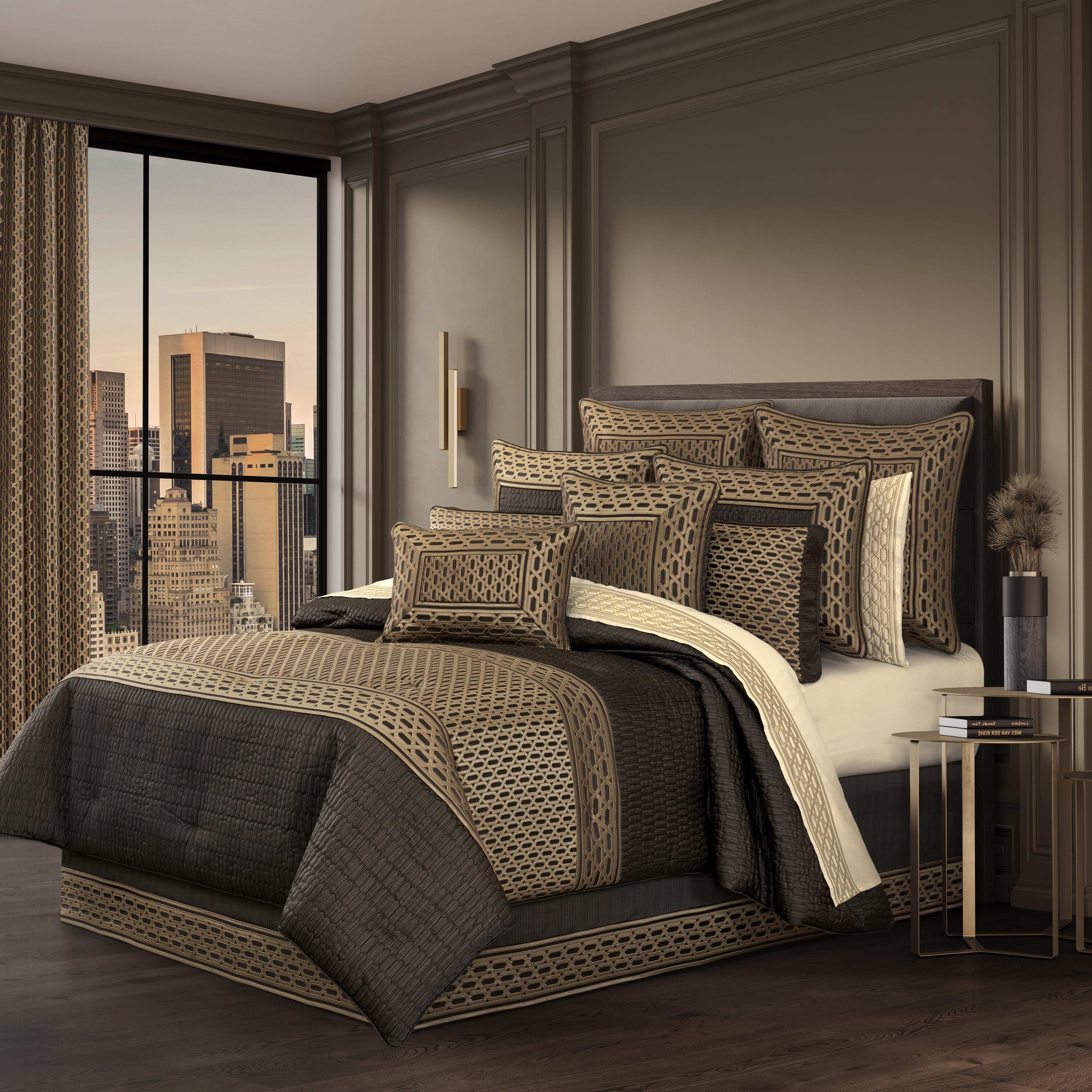 J. Queen New York Metropolitan 3-Piece Full Comforter Set, Bronze, large