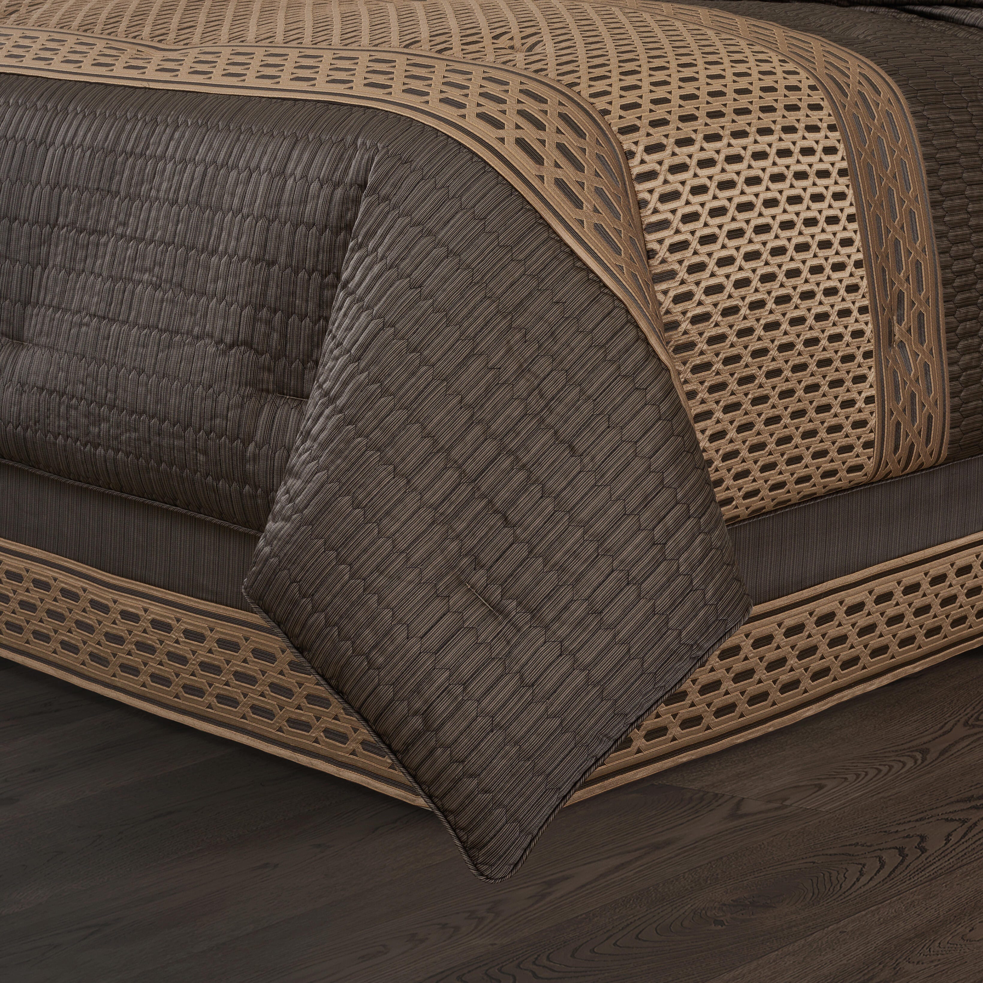 J. Queen New York Metropolitan 4-Piece Queen Comforter Set, Bronze, large