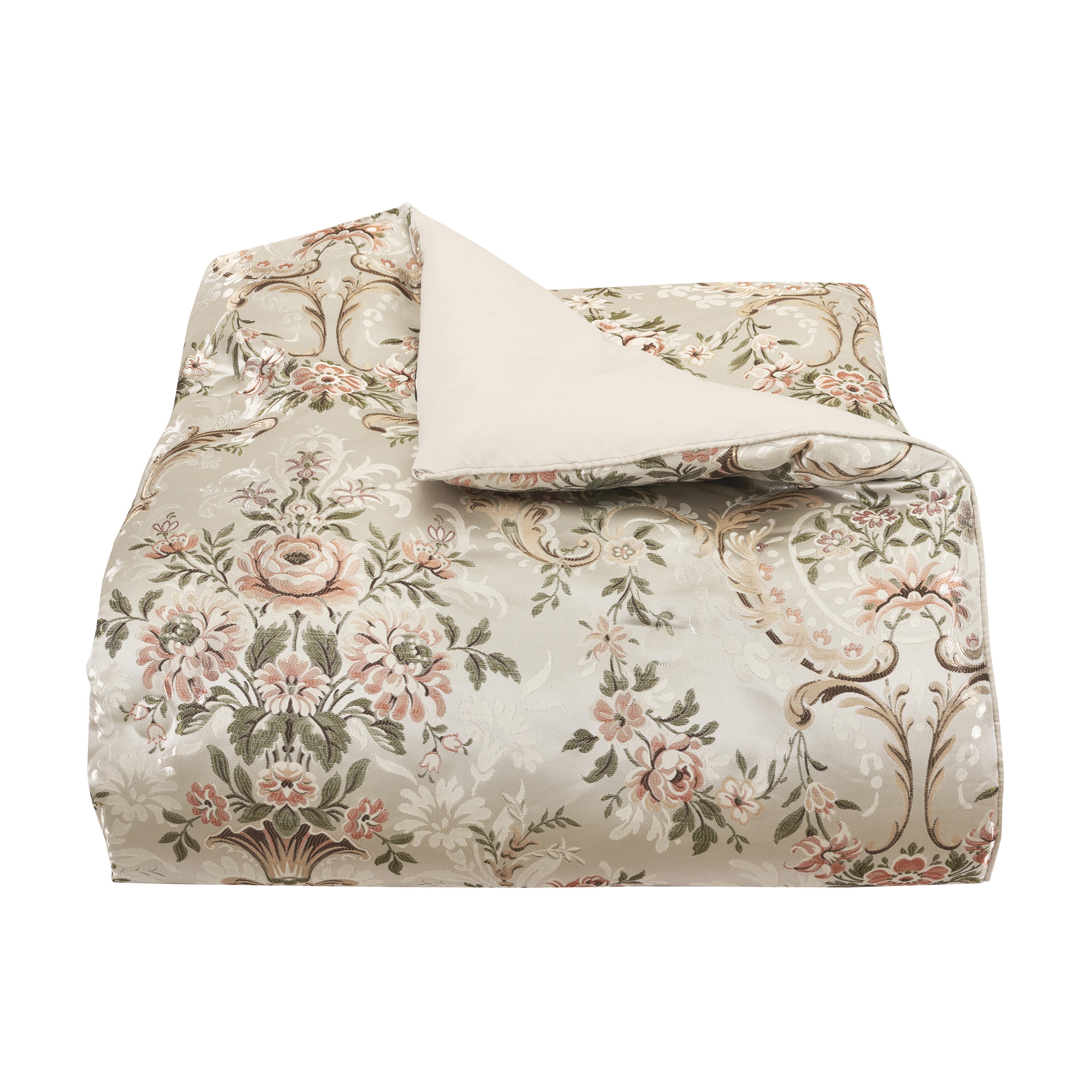 J. Queen New York Pecora 4-Piece Queen Comforter Set, Coral, rollover