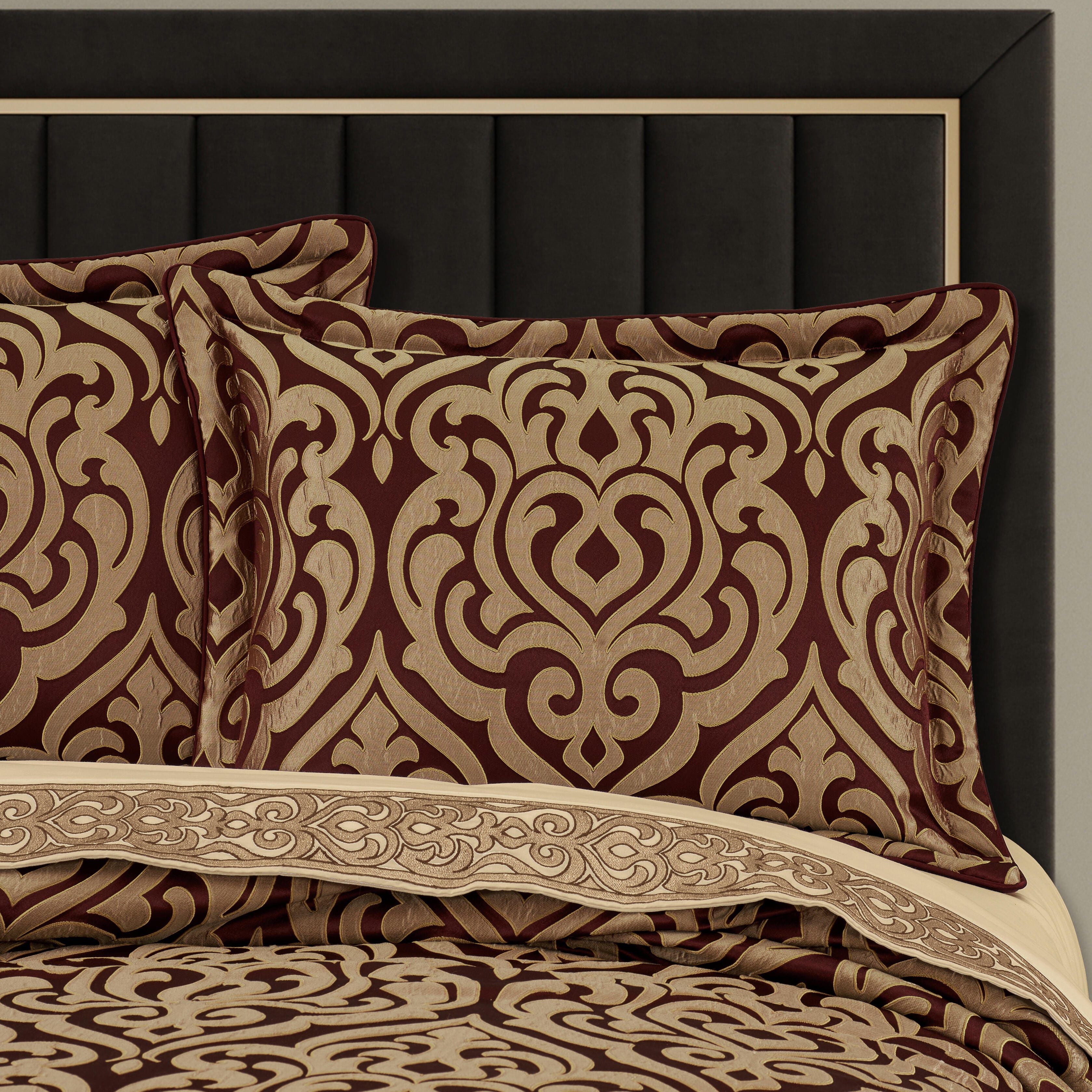 J. Queen New York Renzo 4-Piece King Comforter Set, Crimson, large