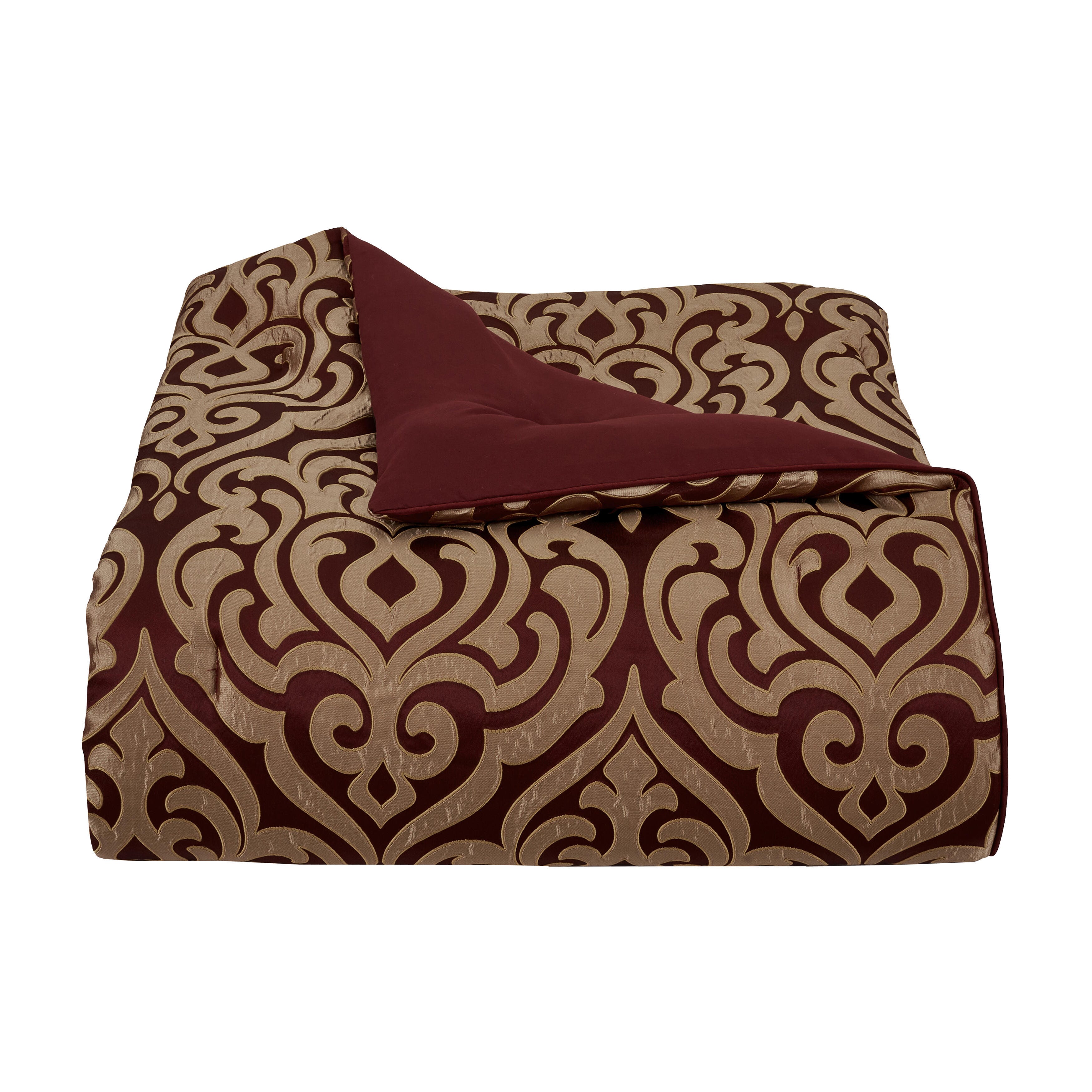 J. Queen New York Renzo 4-Piece Queen Comforter Set, Crimson, rollover