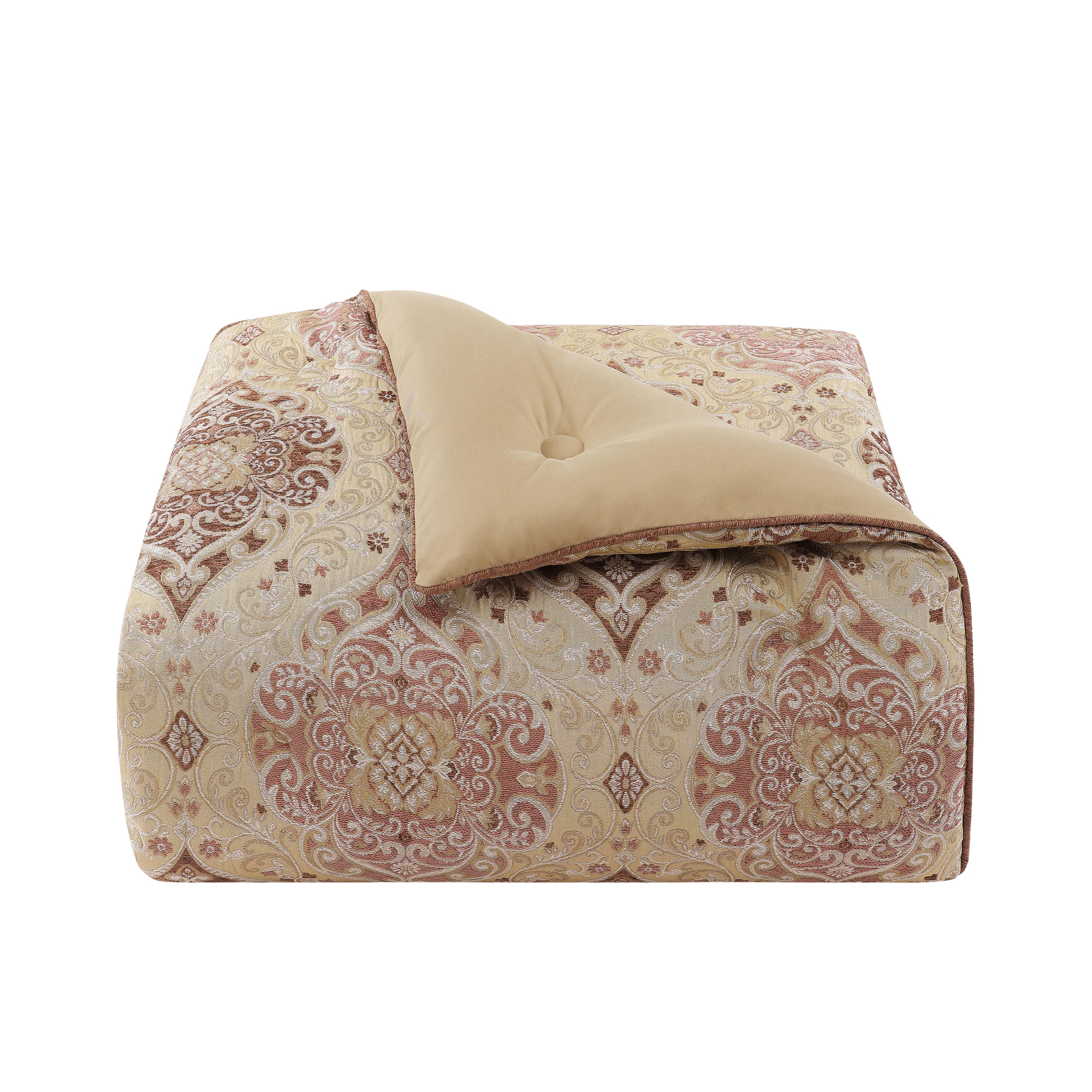 J. Queen New York Weston 4-Piece California King Comforter Set with bed skirt, Terracotta, rollover