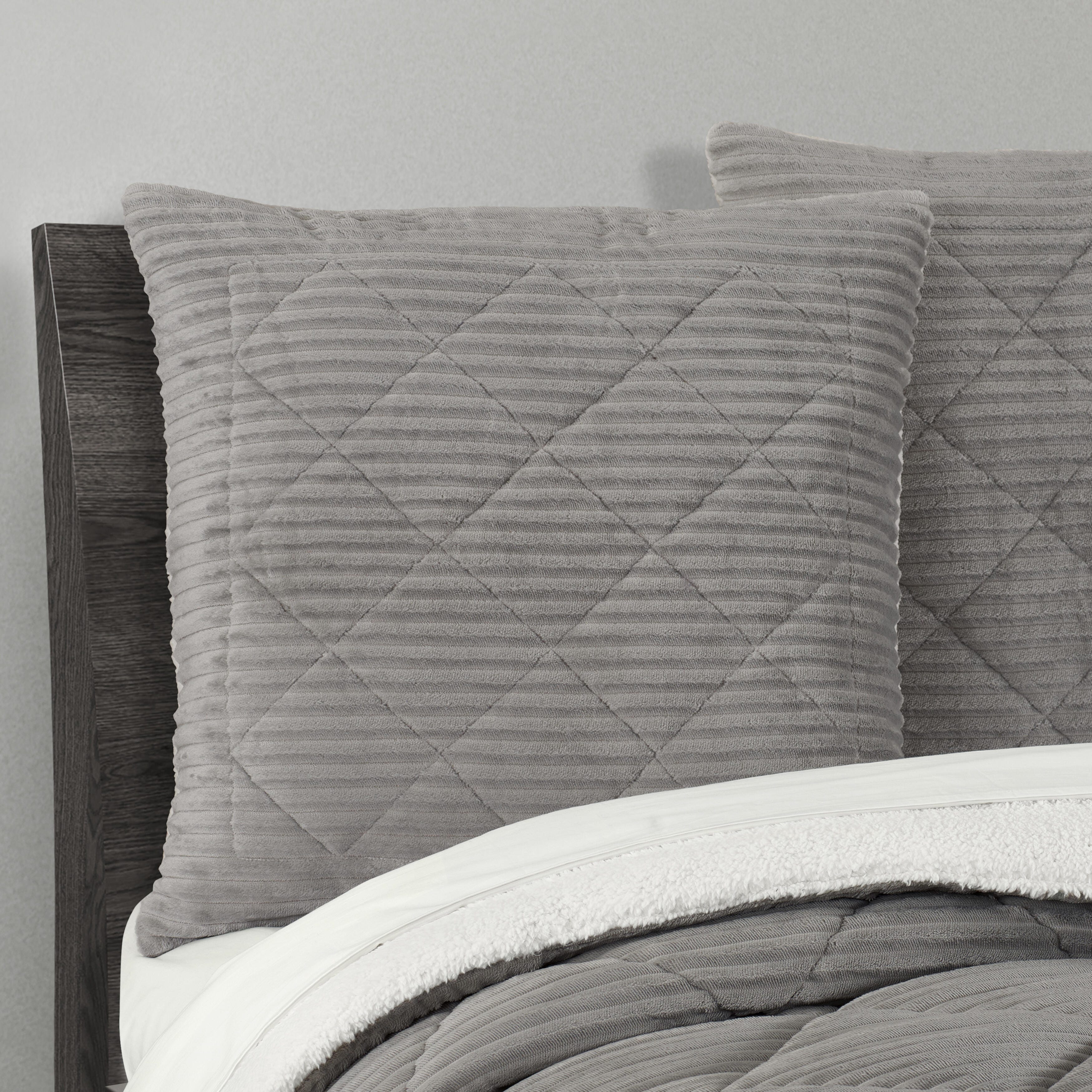 J. Queen New York Everett Euro Sham, Light Gray, large
