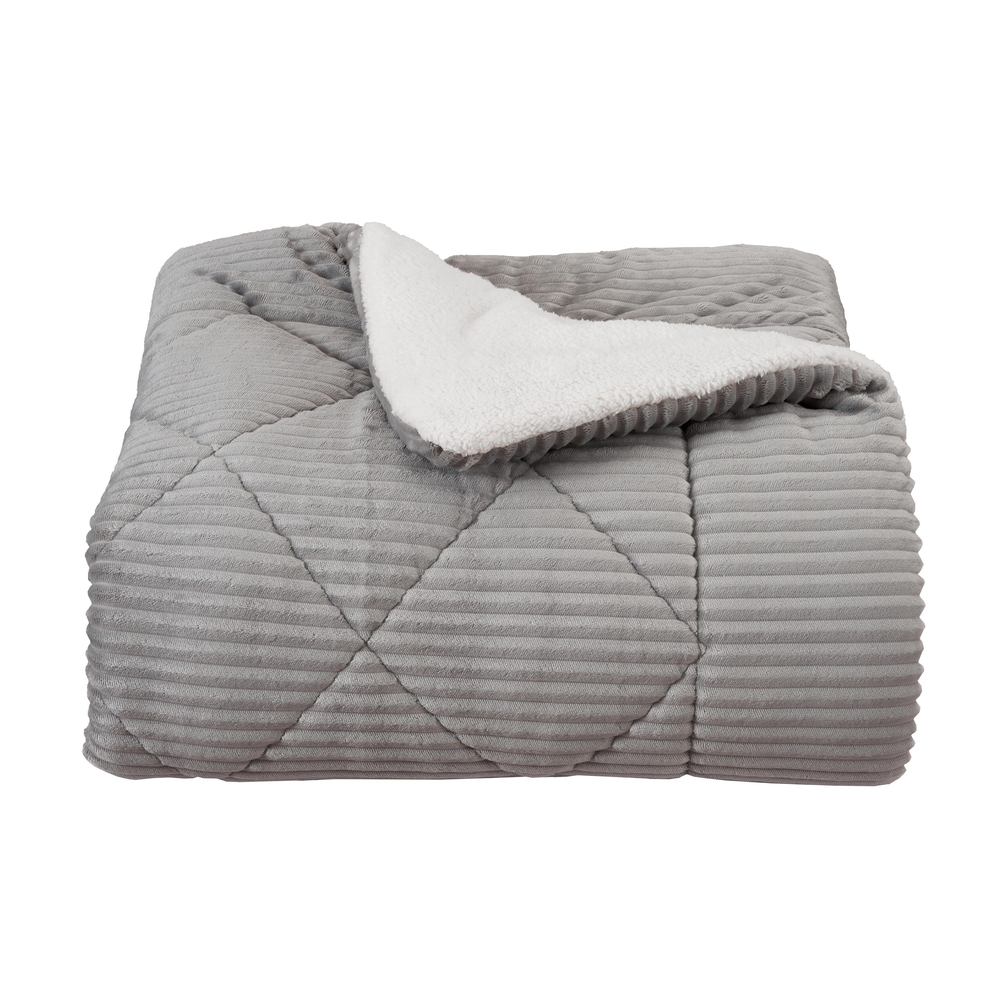 J. Queen New York Everett 3 Piece King Comforter Set, Light Gray, rollover