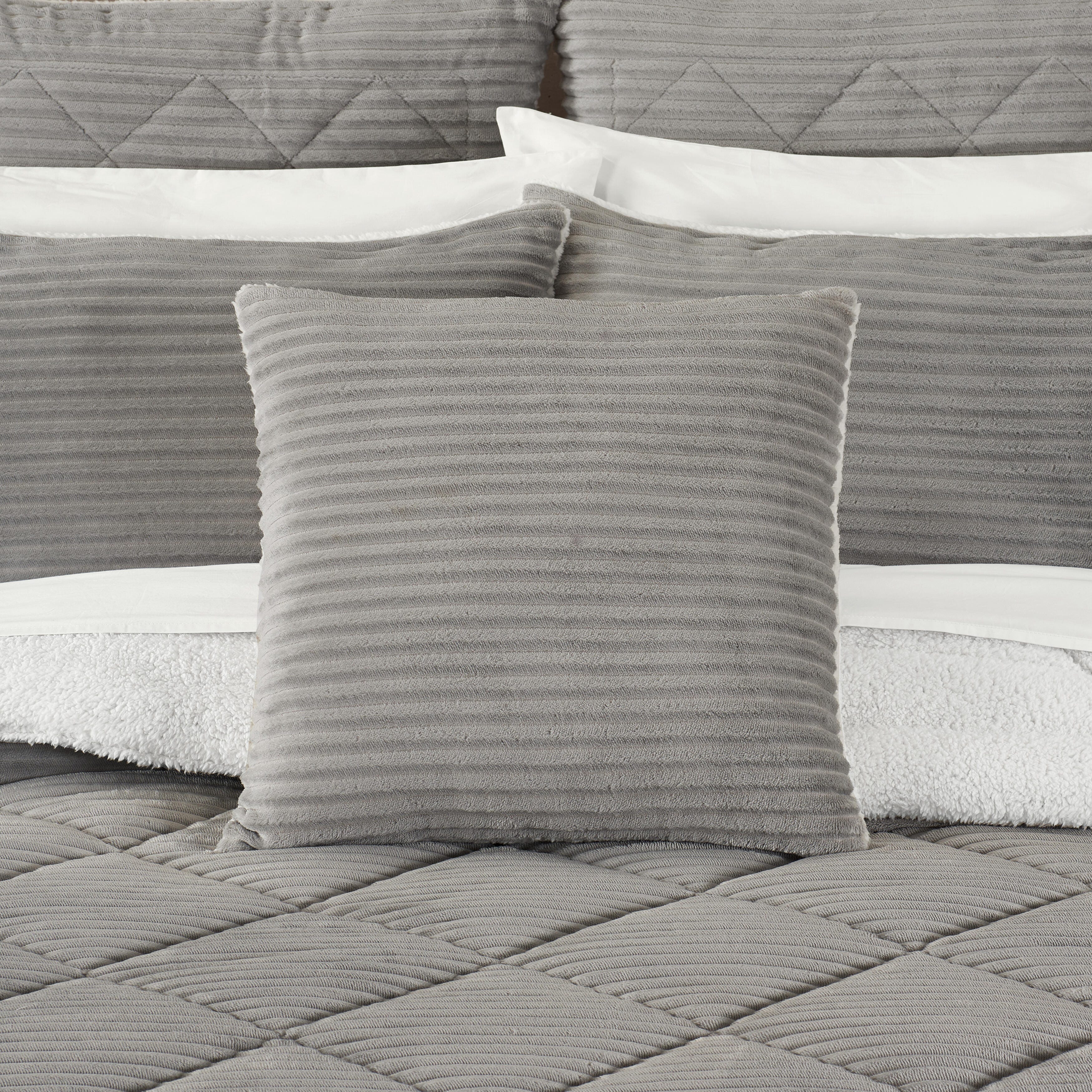 J. Queen New York Everett Decorative Throw Pillow, Light Gray, large