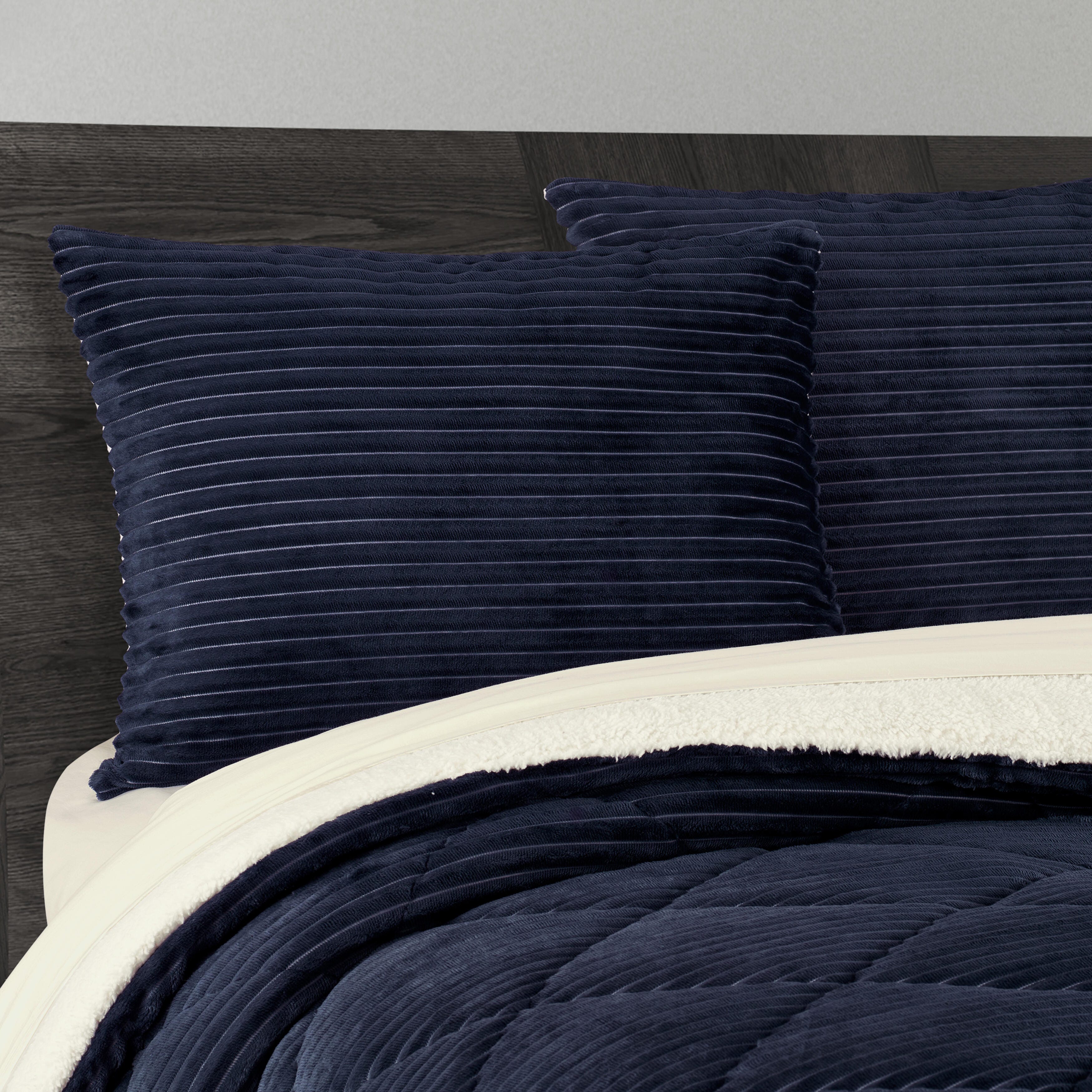 J. Queen New York Everett 3 Piece King Comforter Set, Navy, large