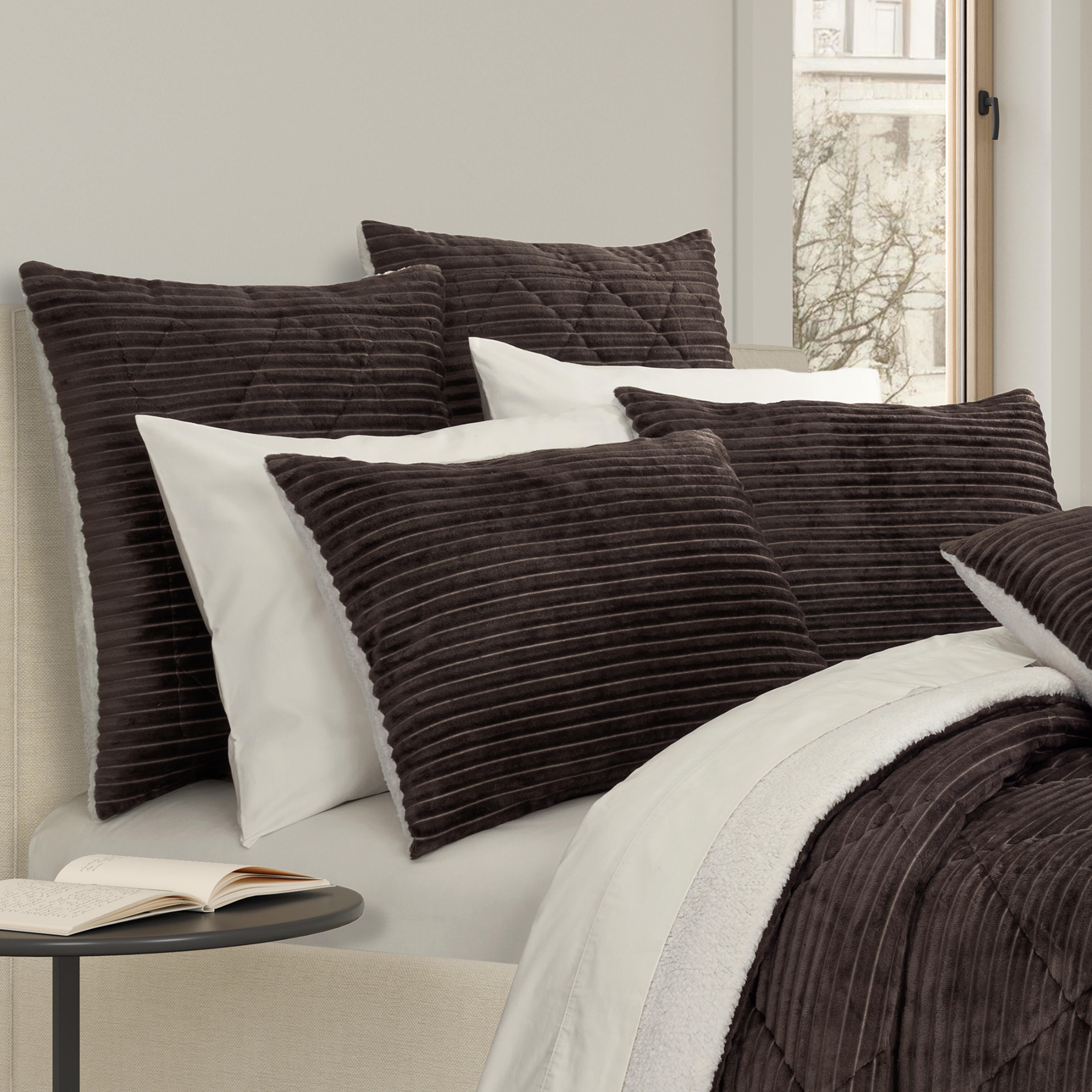 J. Queen New York Everett Euro Sham, Mocha, large