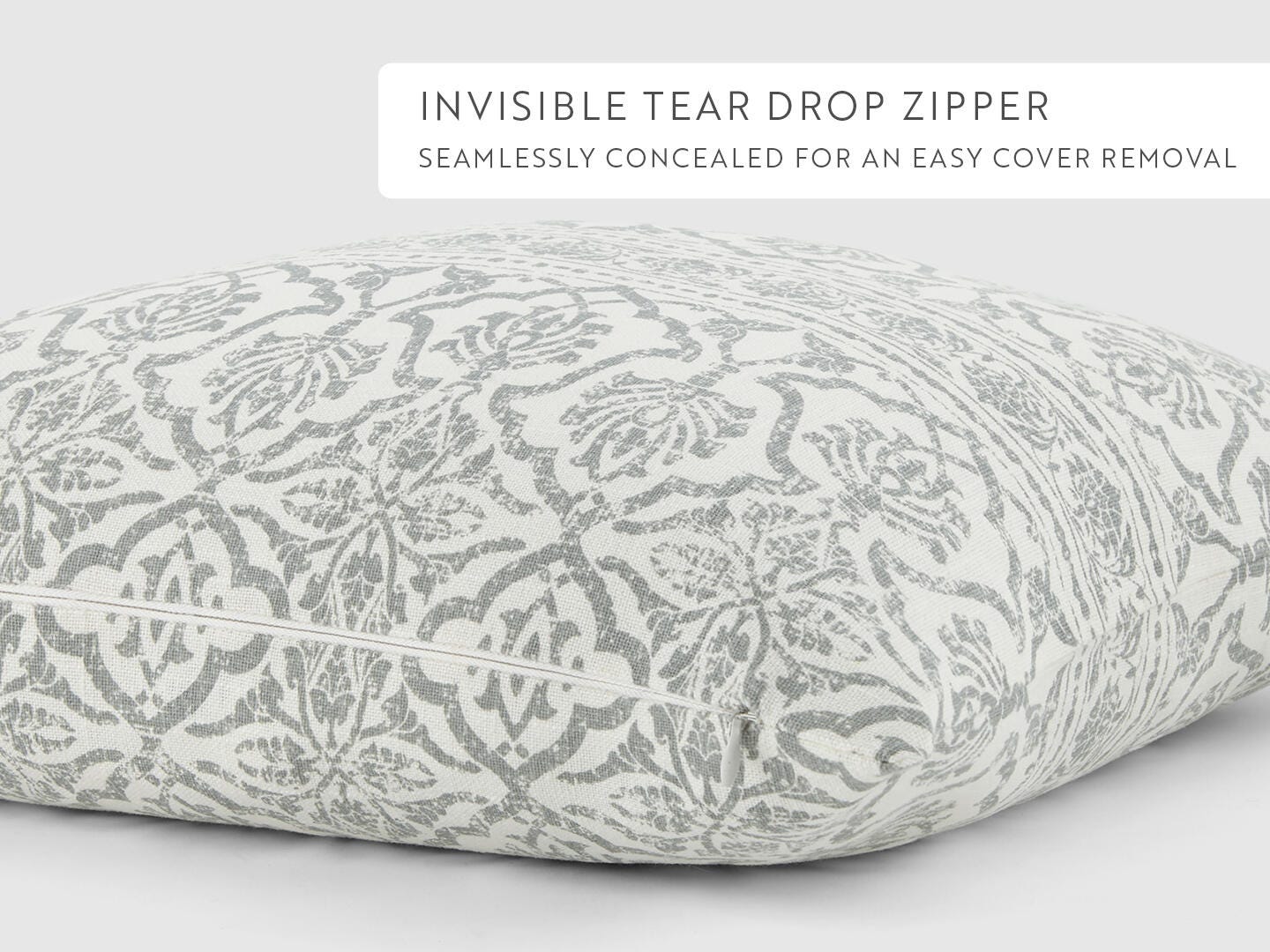 iEnjoy Home Damask Print Decorative Throw Pillow, Artic, large