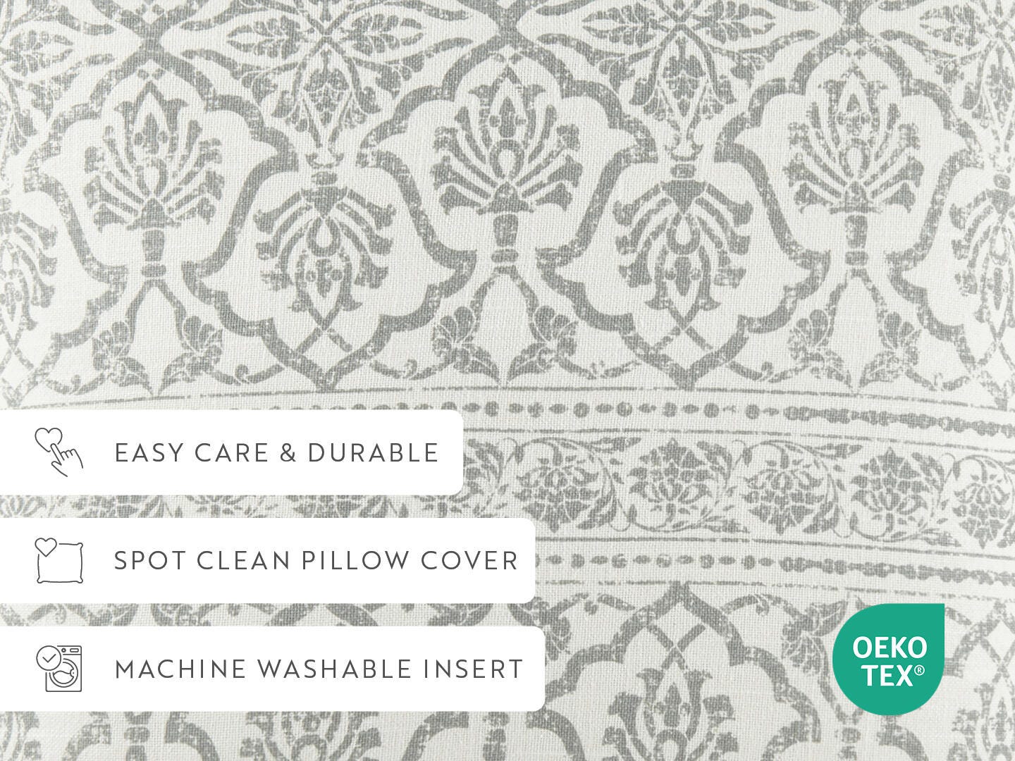 iEnjoy Home Damask Print Decorative Throw Pillow, Artic, large