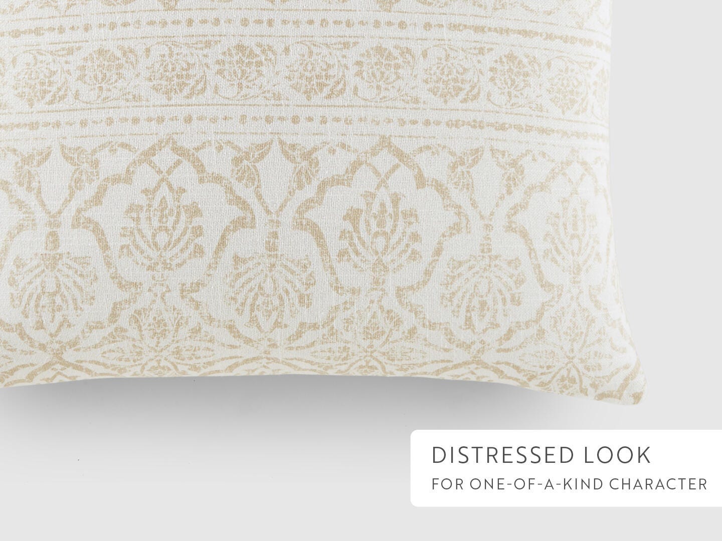 iEnjoy Home Damask Print Decorative Throw Pillow, Natural, large