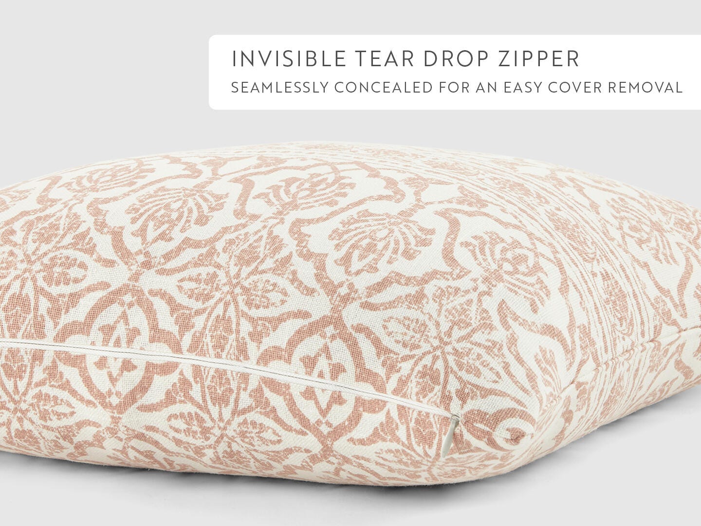 iEnjoy Home Damask Print Decorative Throw Pillow, Rose, large