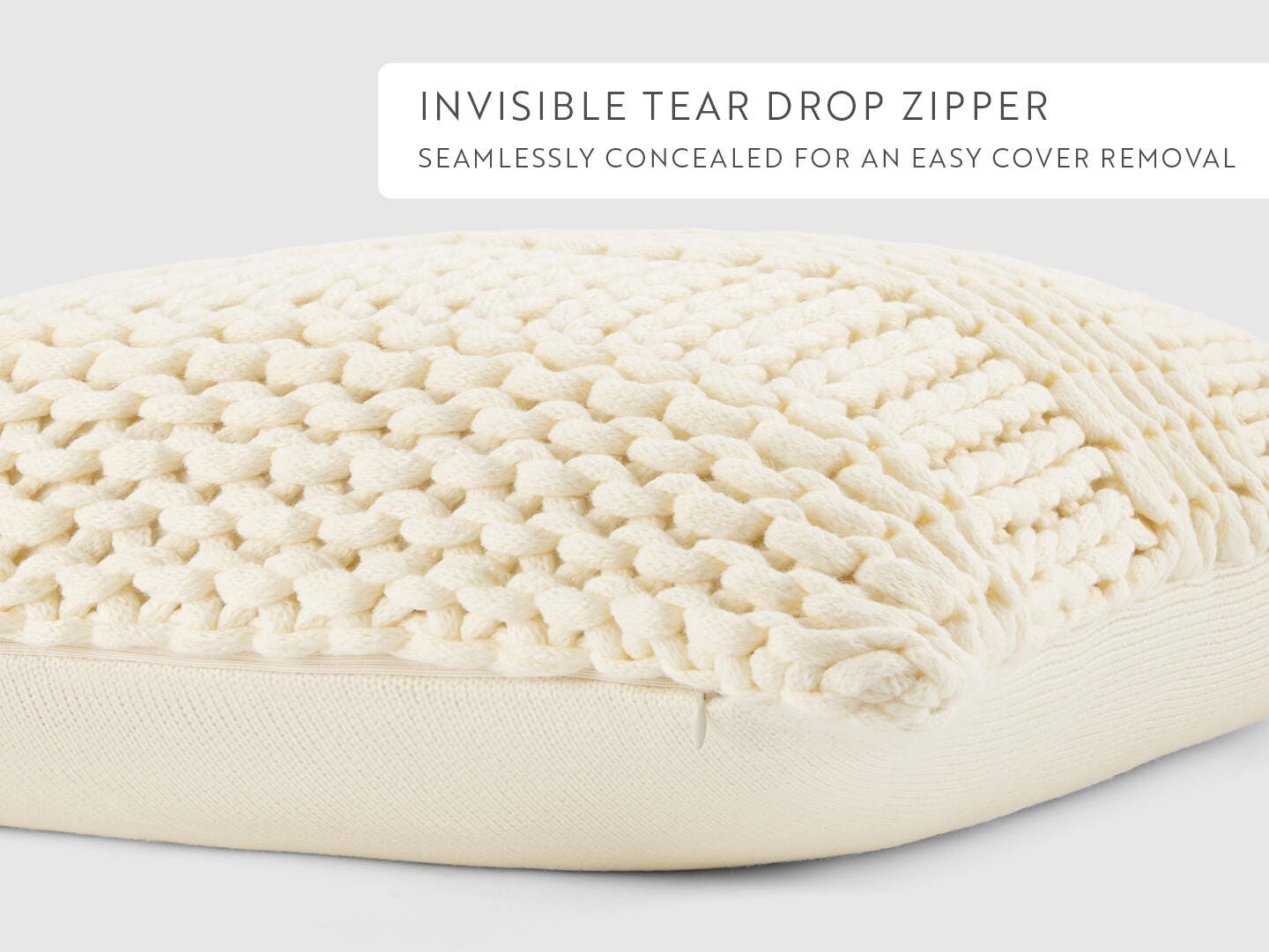 iEnjoy Home Chunky Decorative Throw Pillow, Ivory, large