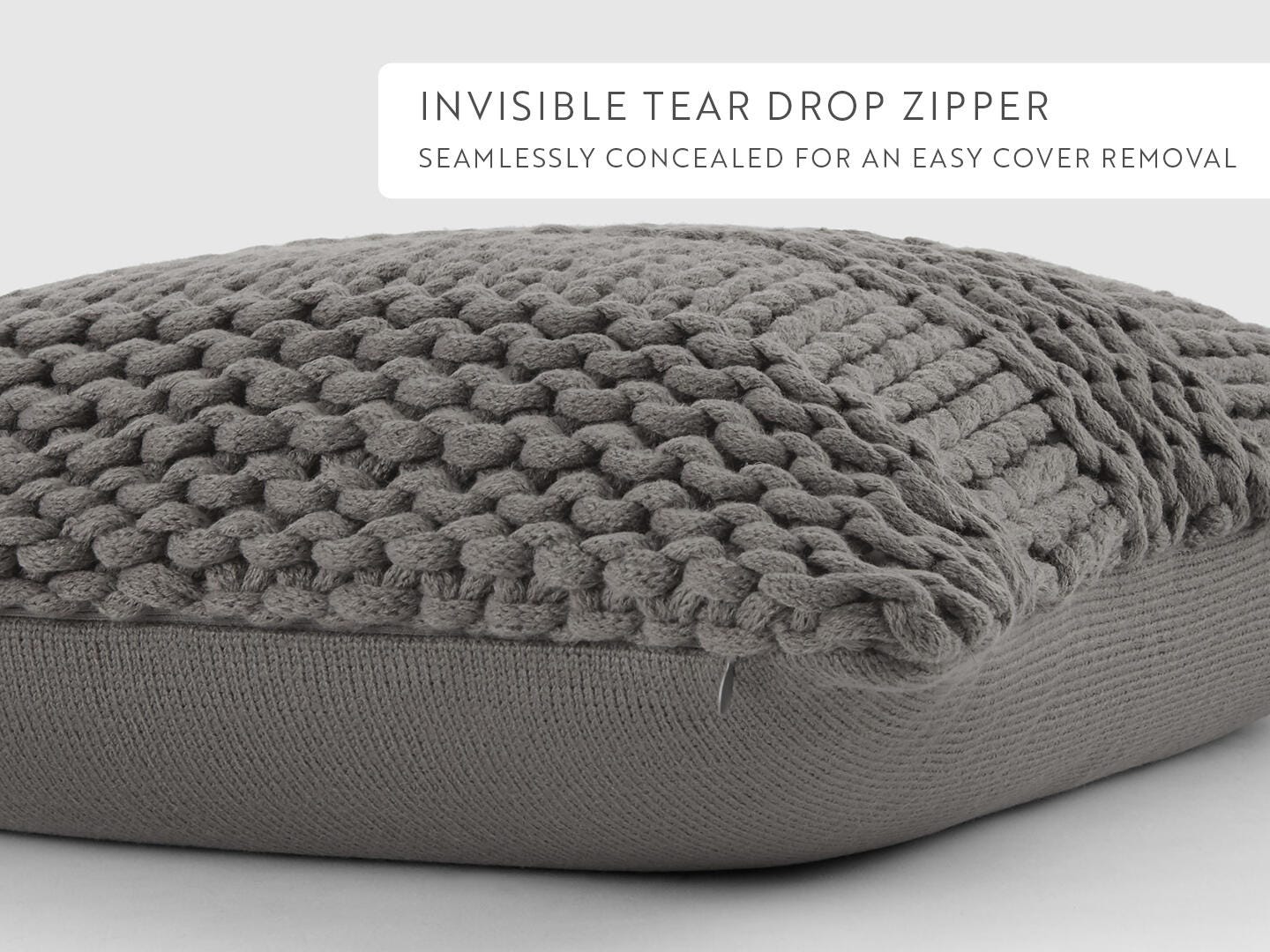 iEnjoy Home Chunky Decorative Throw Pillow, Gray, large