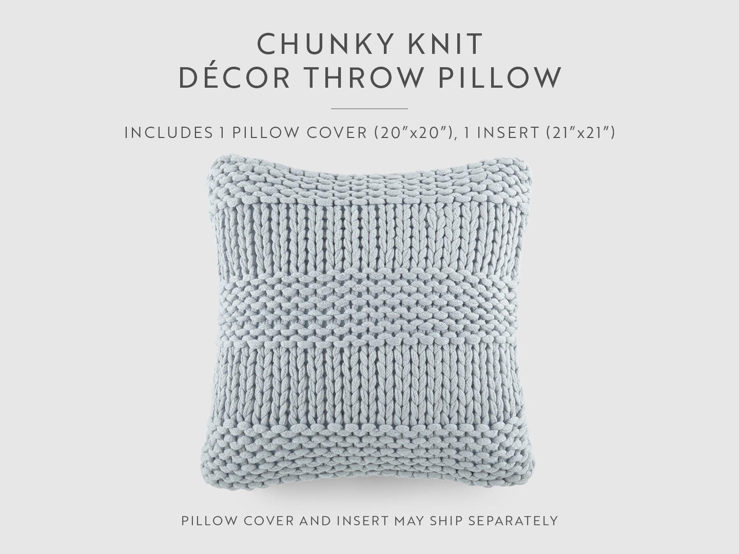 iEnjoy Home Chunky Decorative Throw Pillow, Light Blue, large