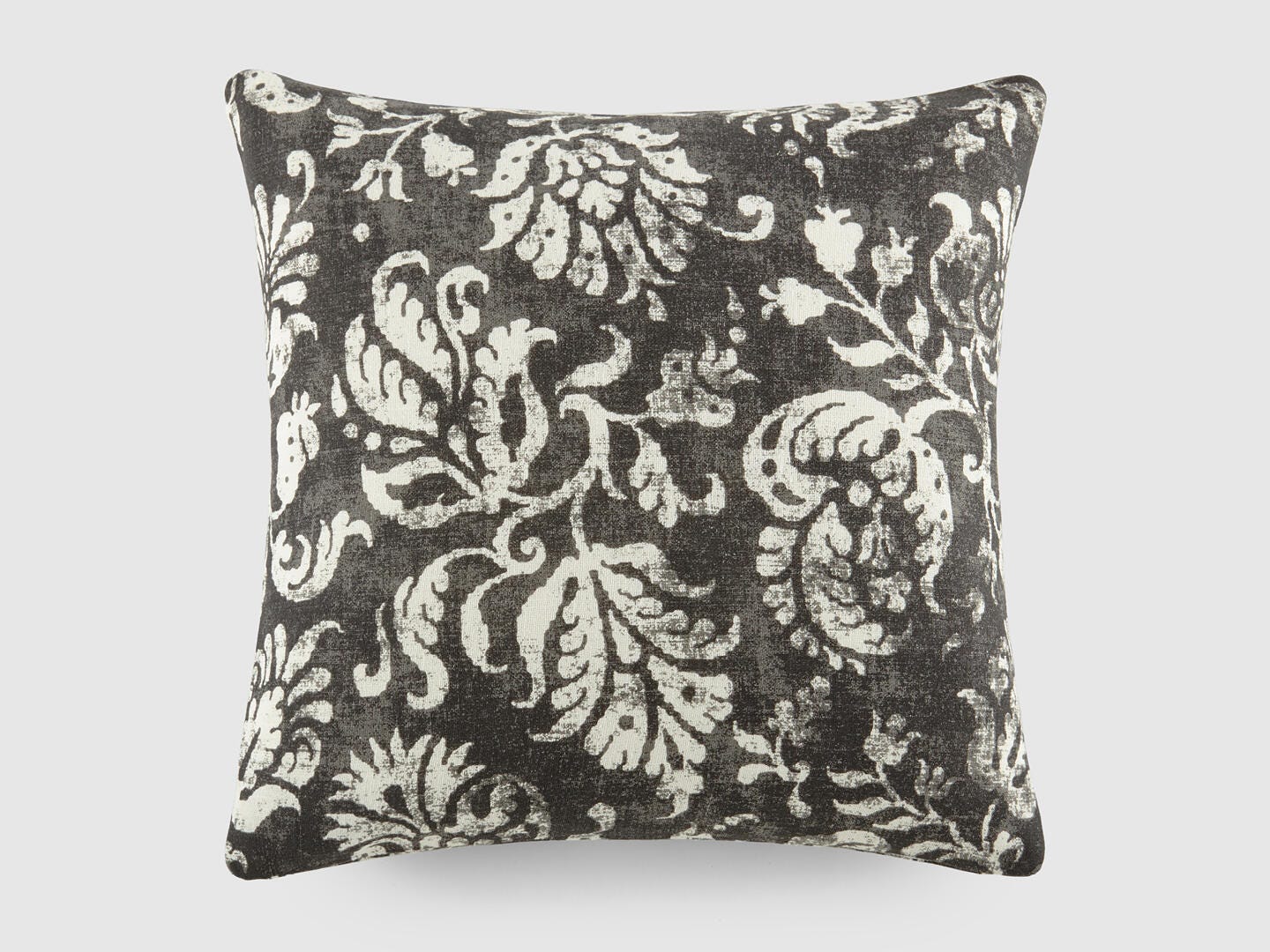 iEnjoy Home Classic Damask Print Decorative Throw Pillow, Charcoal, large