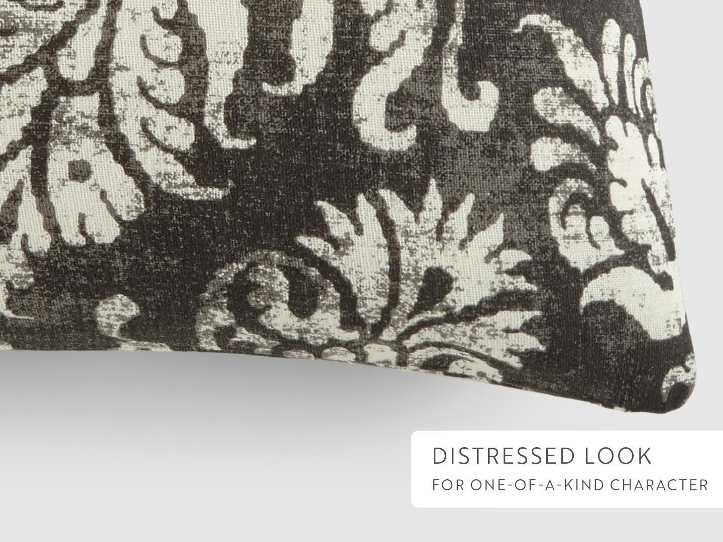 iEnjoy Home Classic Damask Print Decorative Throw Pillow, Charcoal, large