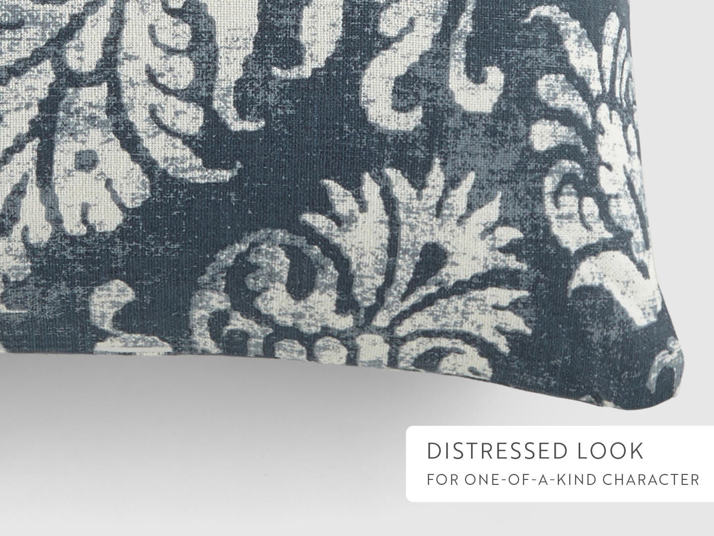 iEnjoy Home Classic Damask Print Decorative Throw Pillow, Navy, large