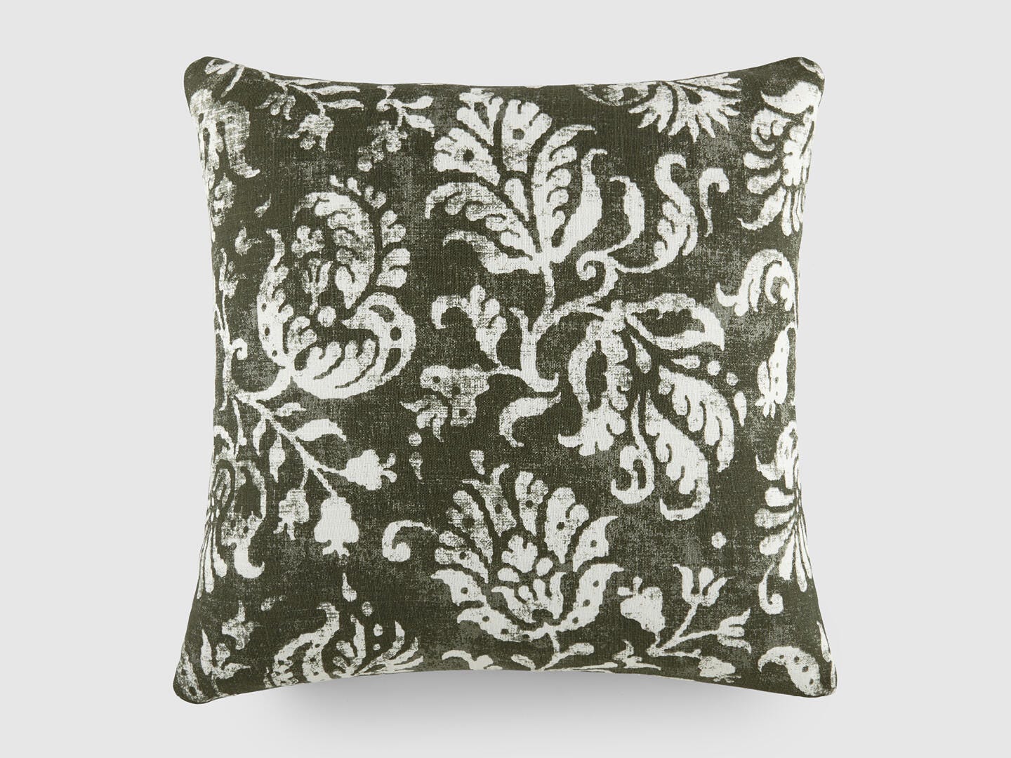 iEnjoy Home Classic Damask Print Decorative Throw Pillow, Olive, large