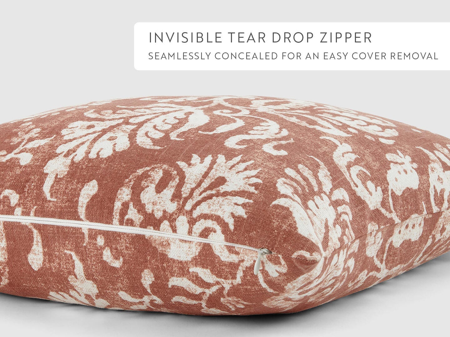 iEnjoy Home Classic Damask Print Decorative Throw Pillow, Rose, large