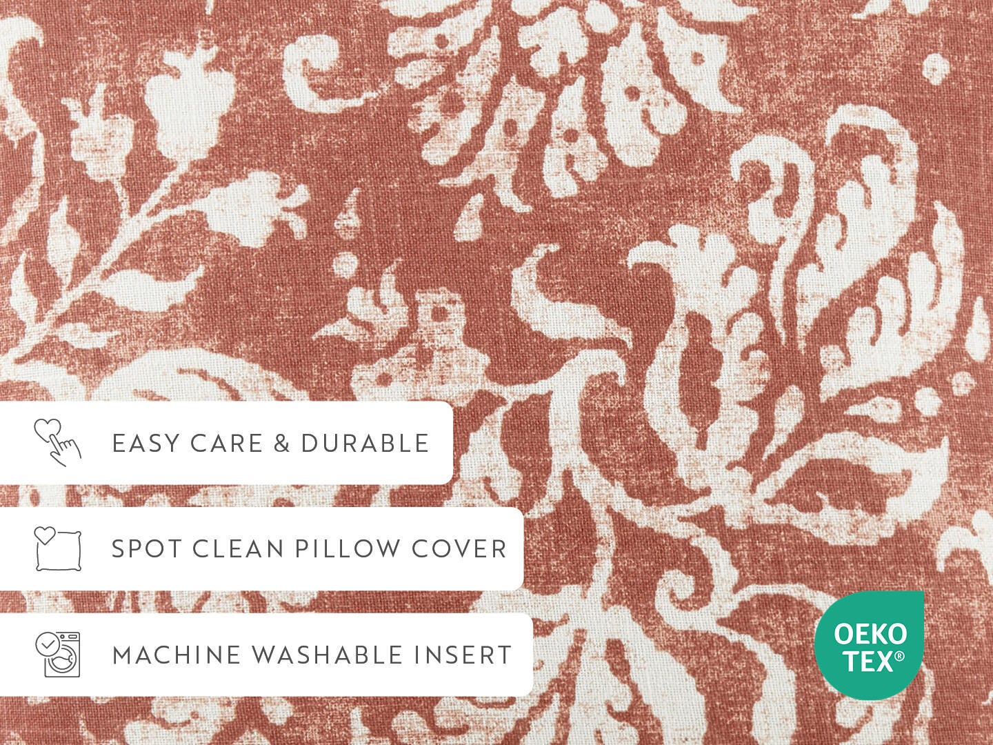iEnjoy Home Classic Damask Print Decorative Throw Pillow, Rose, large