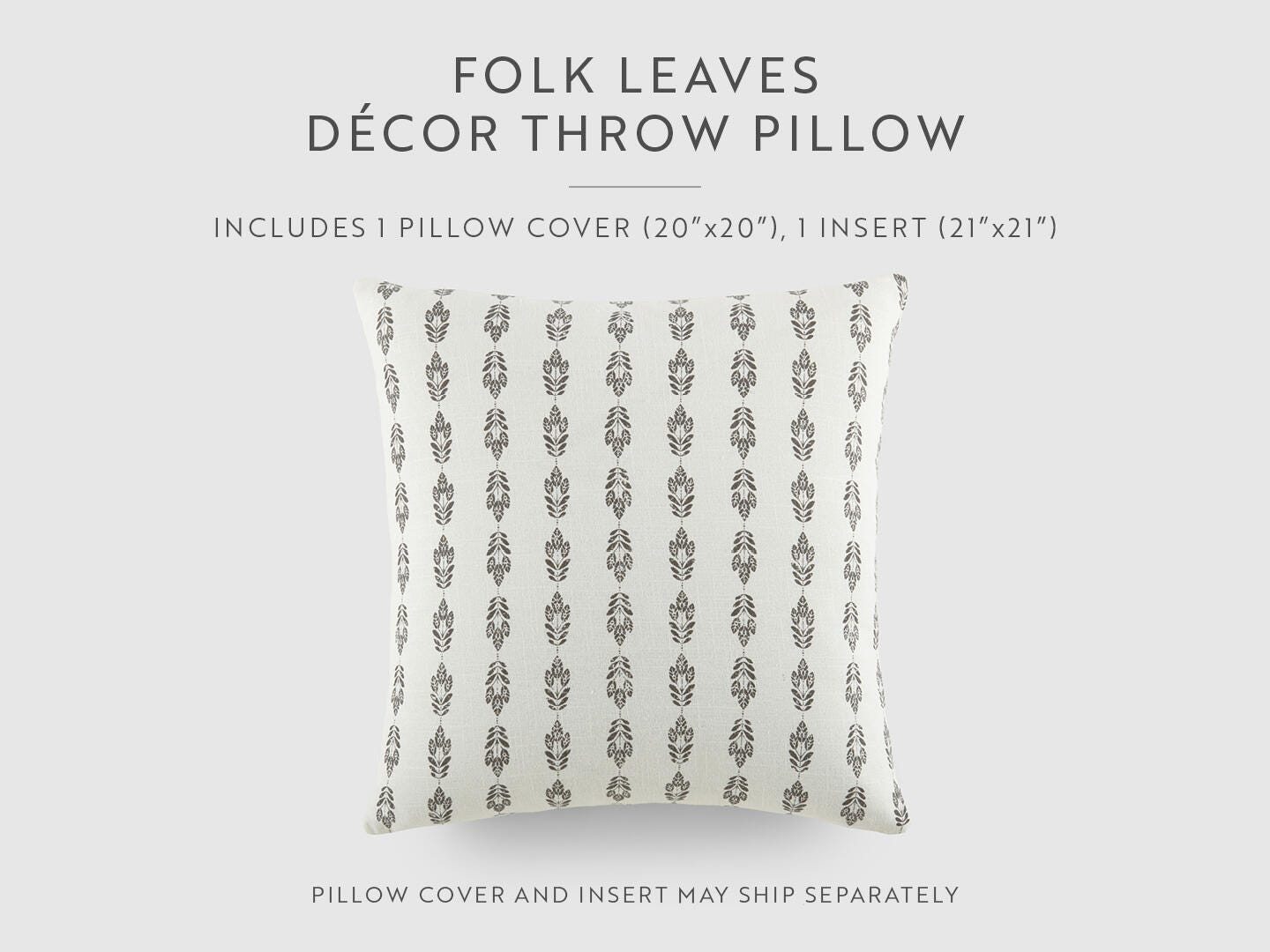 iEnjoy Home Folk Leaves Print Decorative Throw Pillow, , large