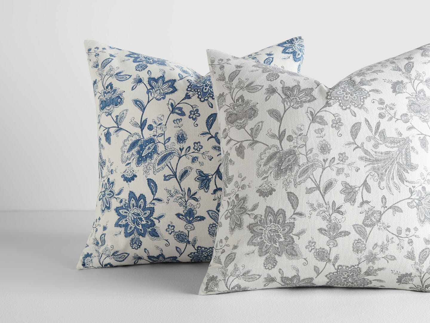 iEnjoy Home Floral Print Decorative Throw Pillow, Gray, large
