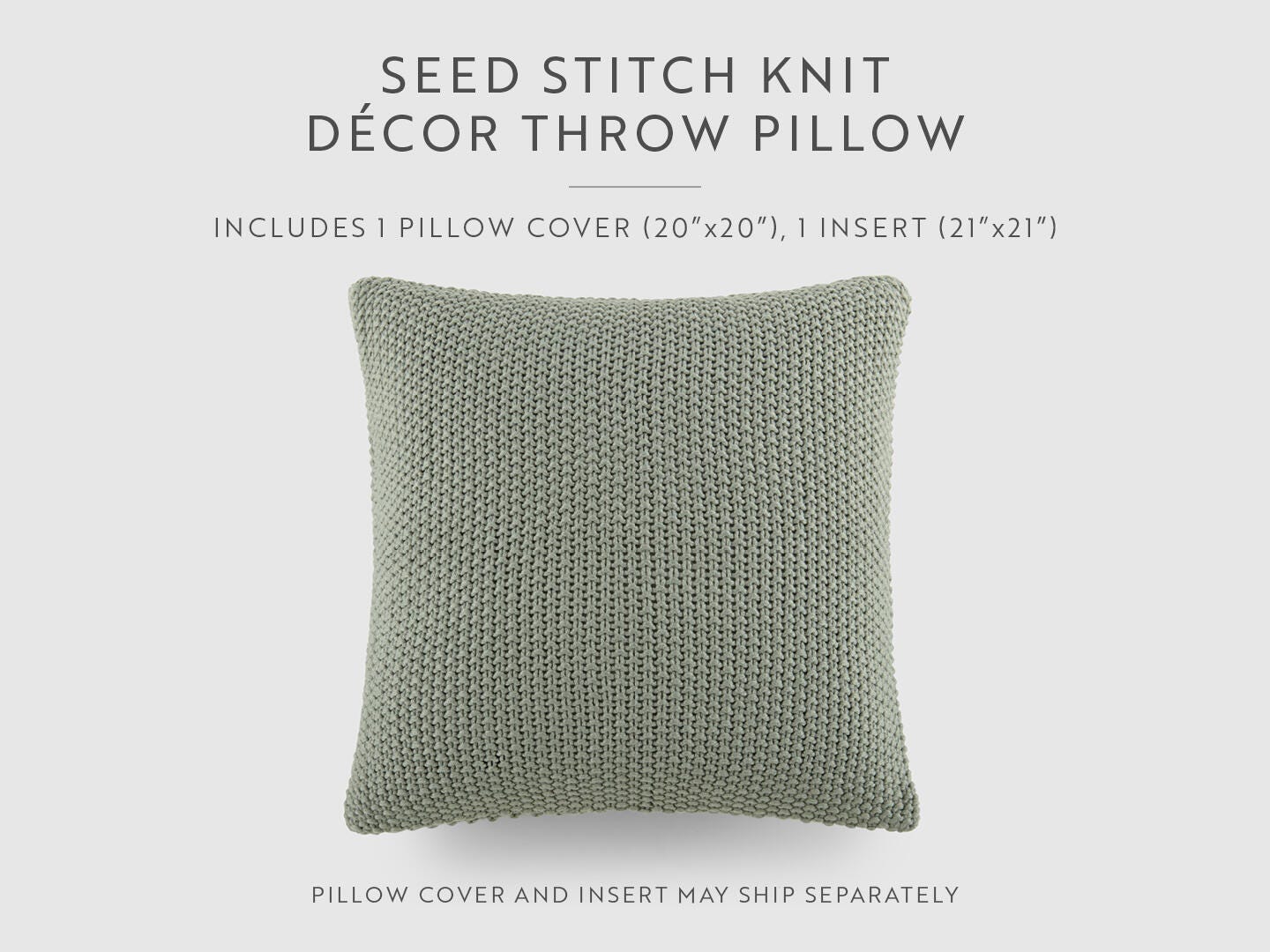 iEnjoy Home Waffle Knitt Decorative Throw Pillow, Eucalyptus, large
