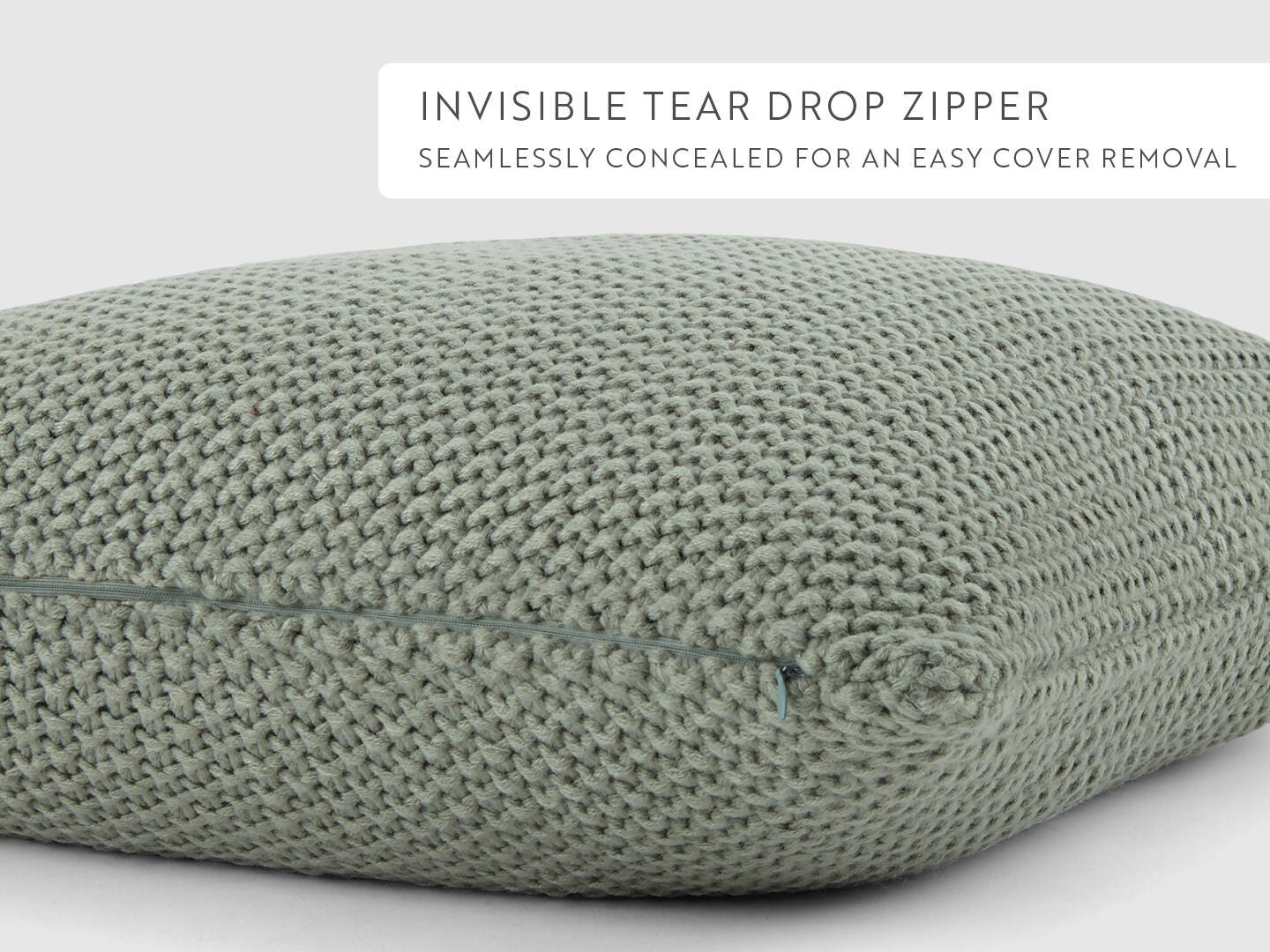iEnjoy Home Waffle Knitt Decorative Throw Pillow, Eucalyptus, large