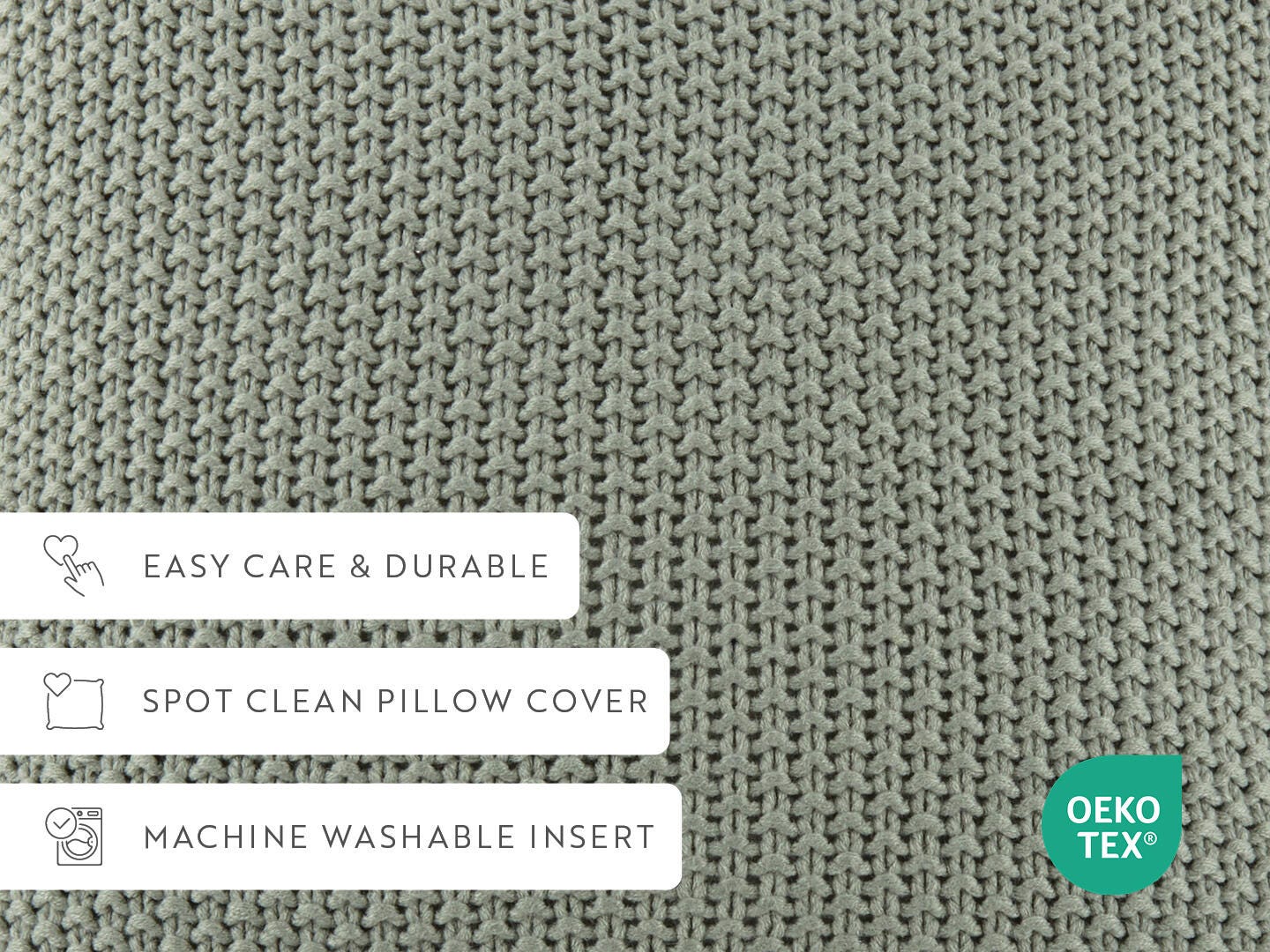 iEnjoy Home Waffle Knitt Decorative Throw Pillow, Eucalyptus, large