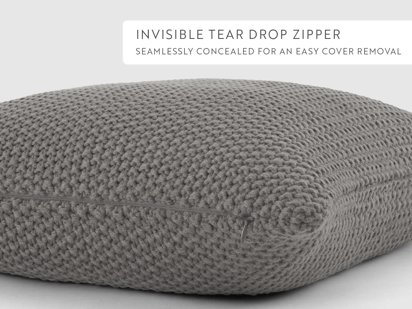 iEnjoy Home Waffle Knitt Decorative Throw Pillow, Gray, large