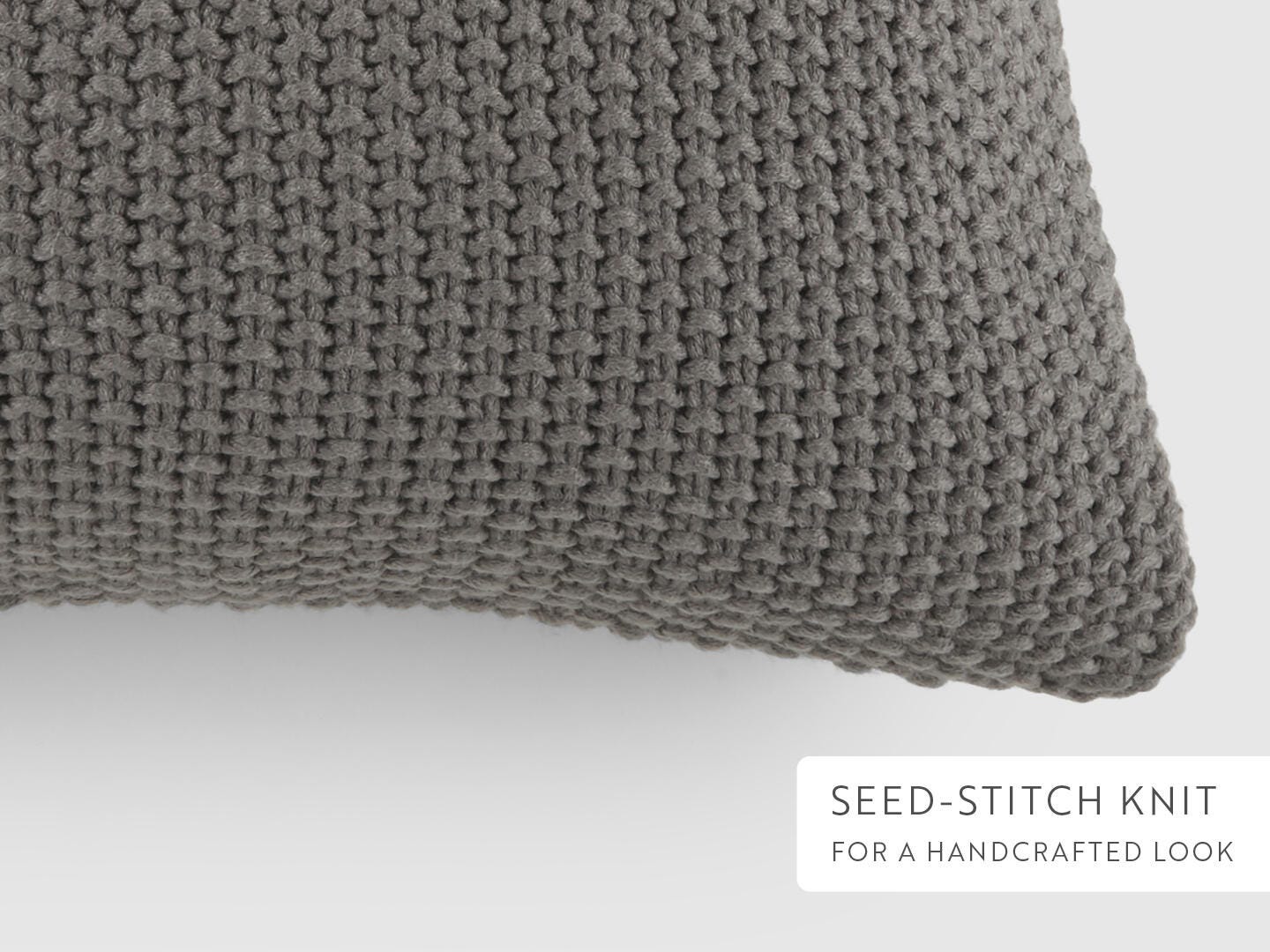 iEnjoy Home Waffle Knitt Decorative Throw Pillow, Gray, large