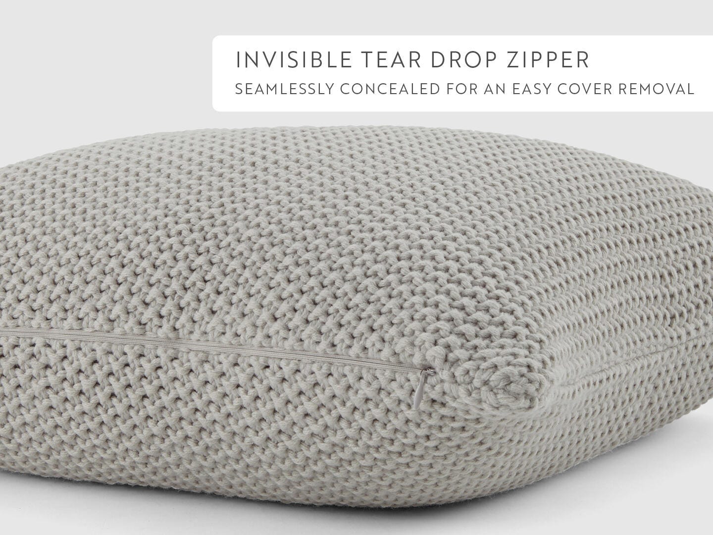 iEnjoy Home Waffle Knitt Decorative Throw Pillow, Light Gray, large