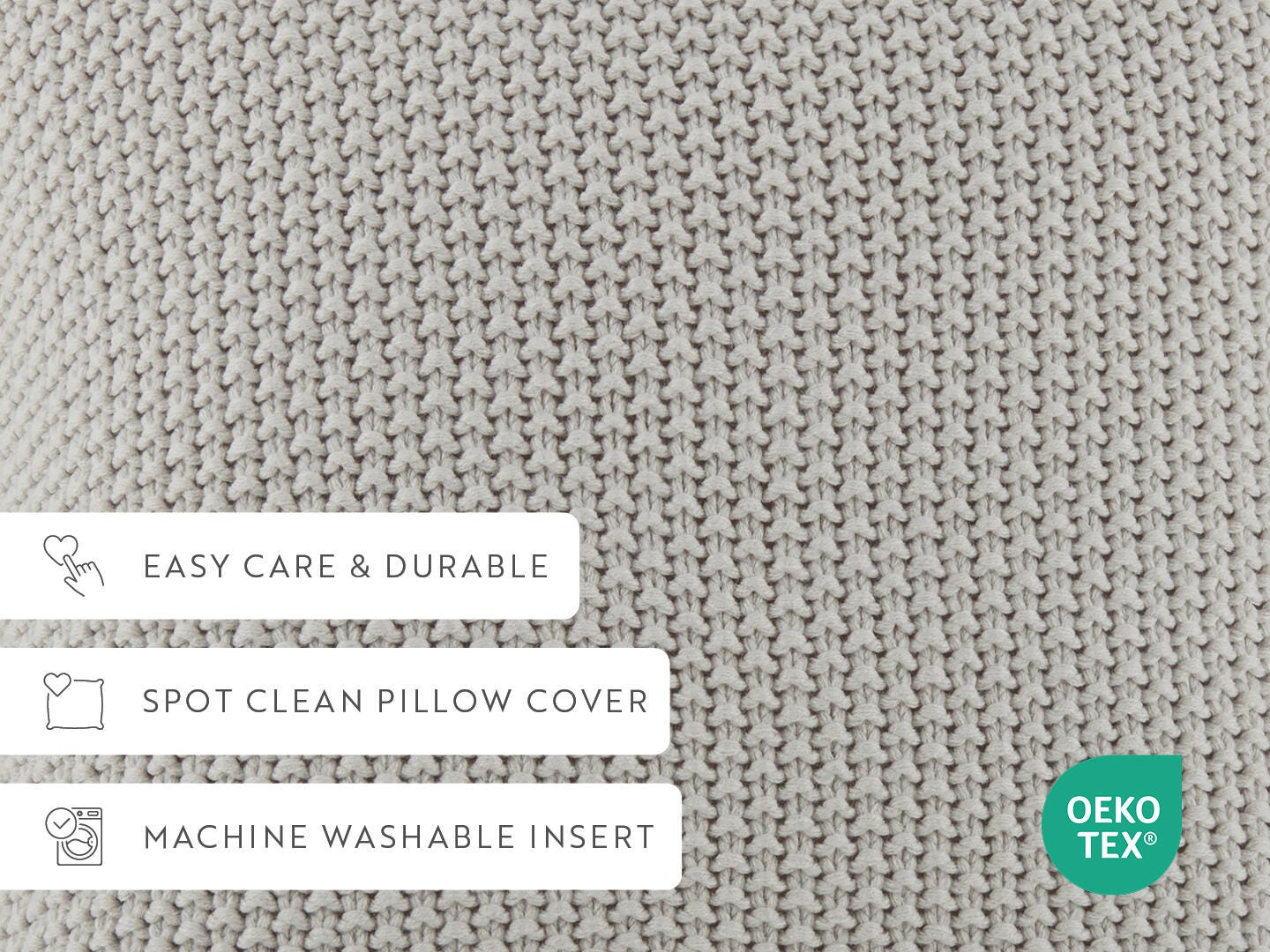 iEnjoy Home Waffle Knitt Decorative Throw Pillow, Light Gray, large