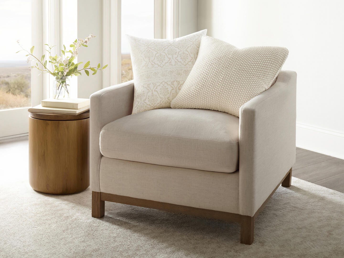 iEnjoy Home Waffle Knitt Decorative Throw Pillow, Natural, rollover
