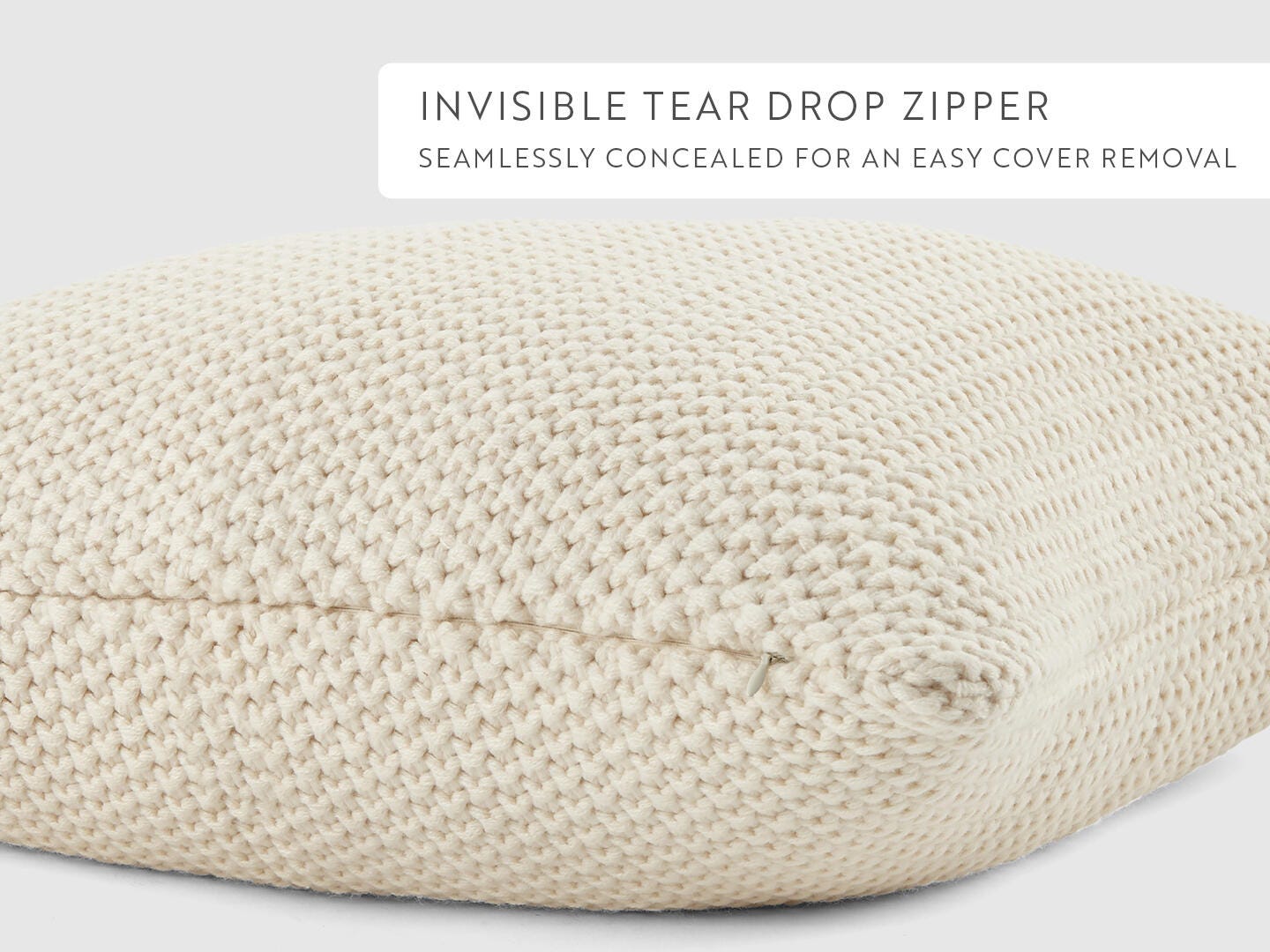 iEnjoy Home Waffle Knitt Decorative Throw Pillow, Natural, large