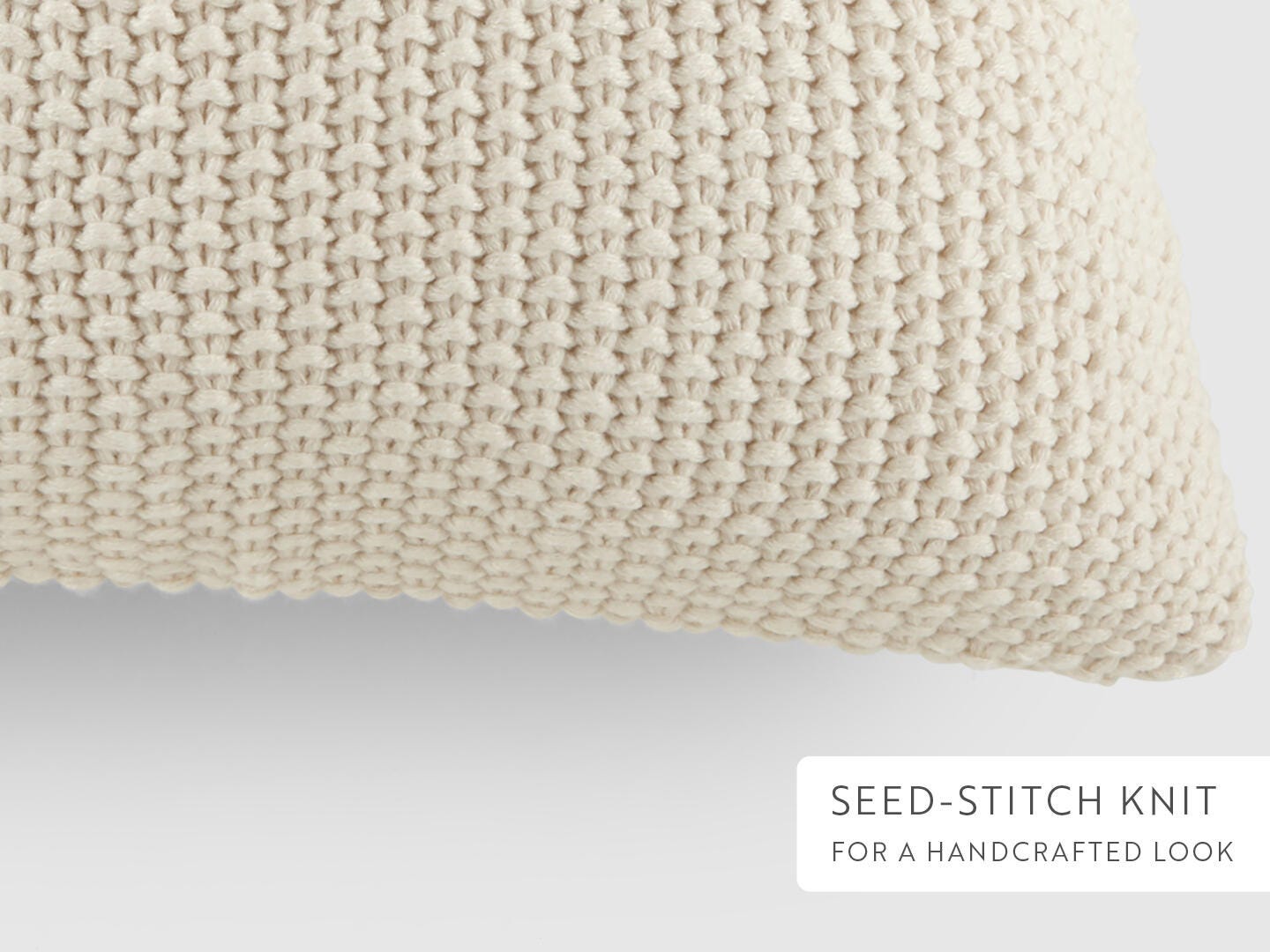 iEnjoy Home Waffle Knitt Decorative Throw Pillow, Natural, large