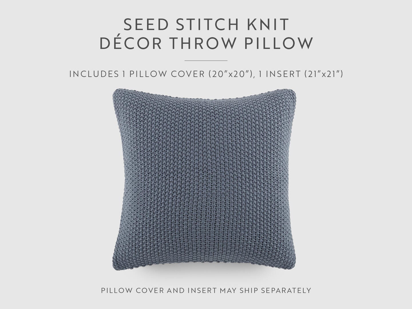 iEnjoy Home Waffle Knitt Decorative Throw Pillow, Stone, large