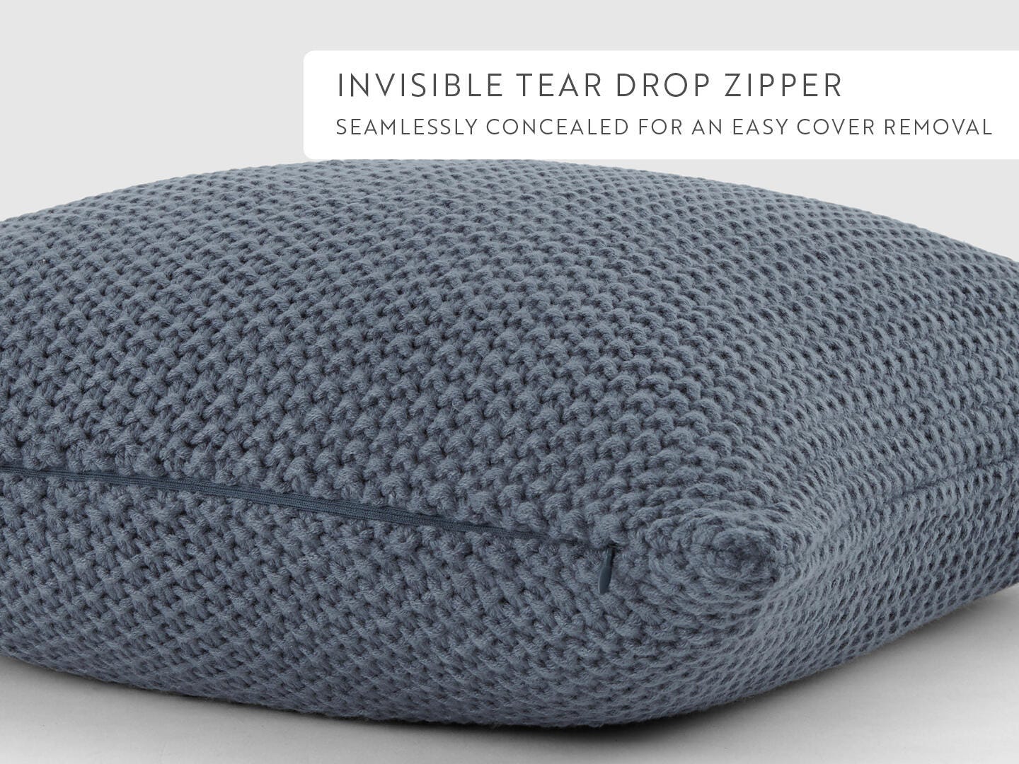 iEnjoy Home Waffle Knitt Decorative Throw Pillow, Stone, large