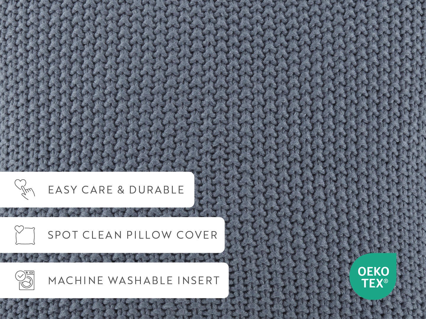 iEnjoy Home Waffle Knitt Decorative Throw Pillow, Stone, large