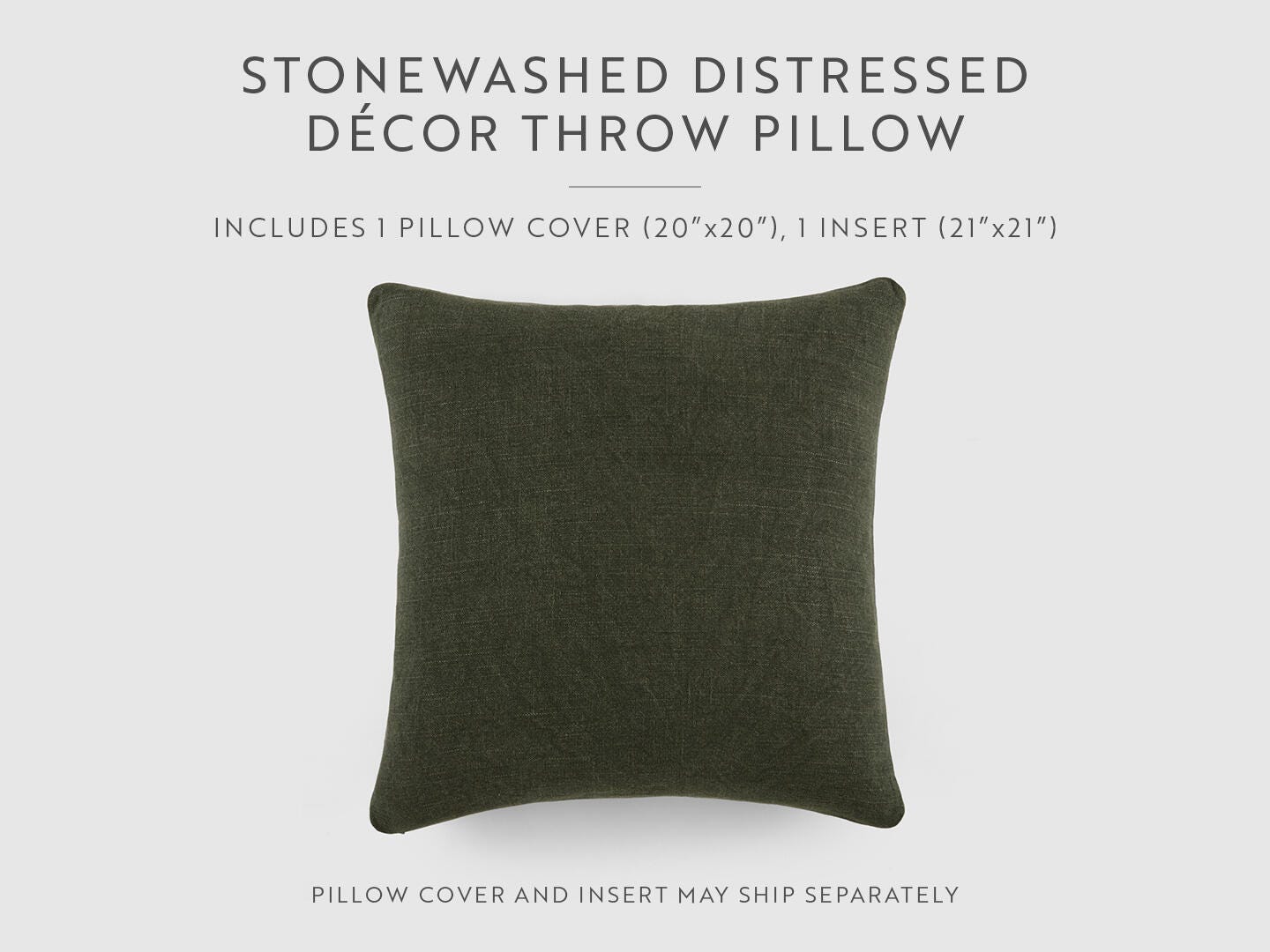 iEnjoy Home Distressed Decorative Throw Pillow, Olive, large