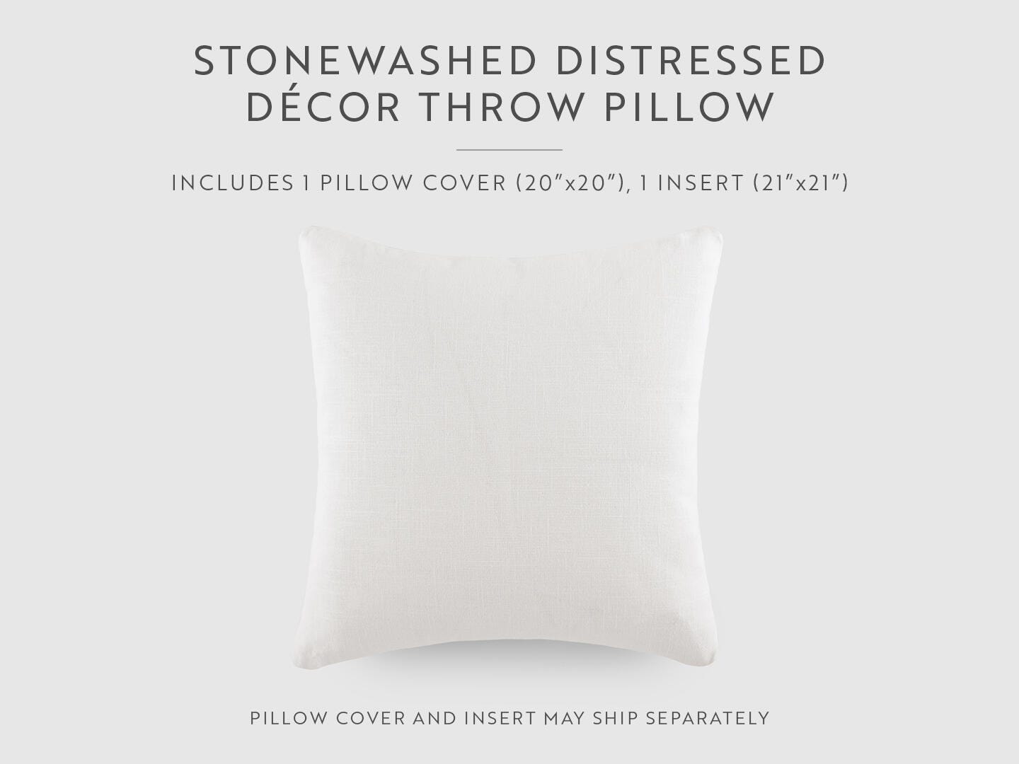 iEnjoy Home Distressed Decorative Throw Pillow, White, large