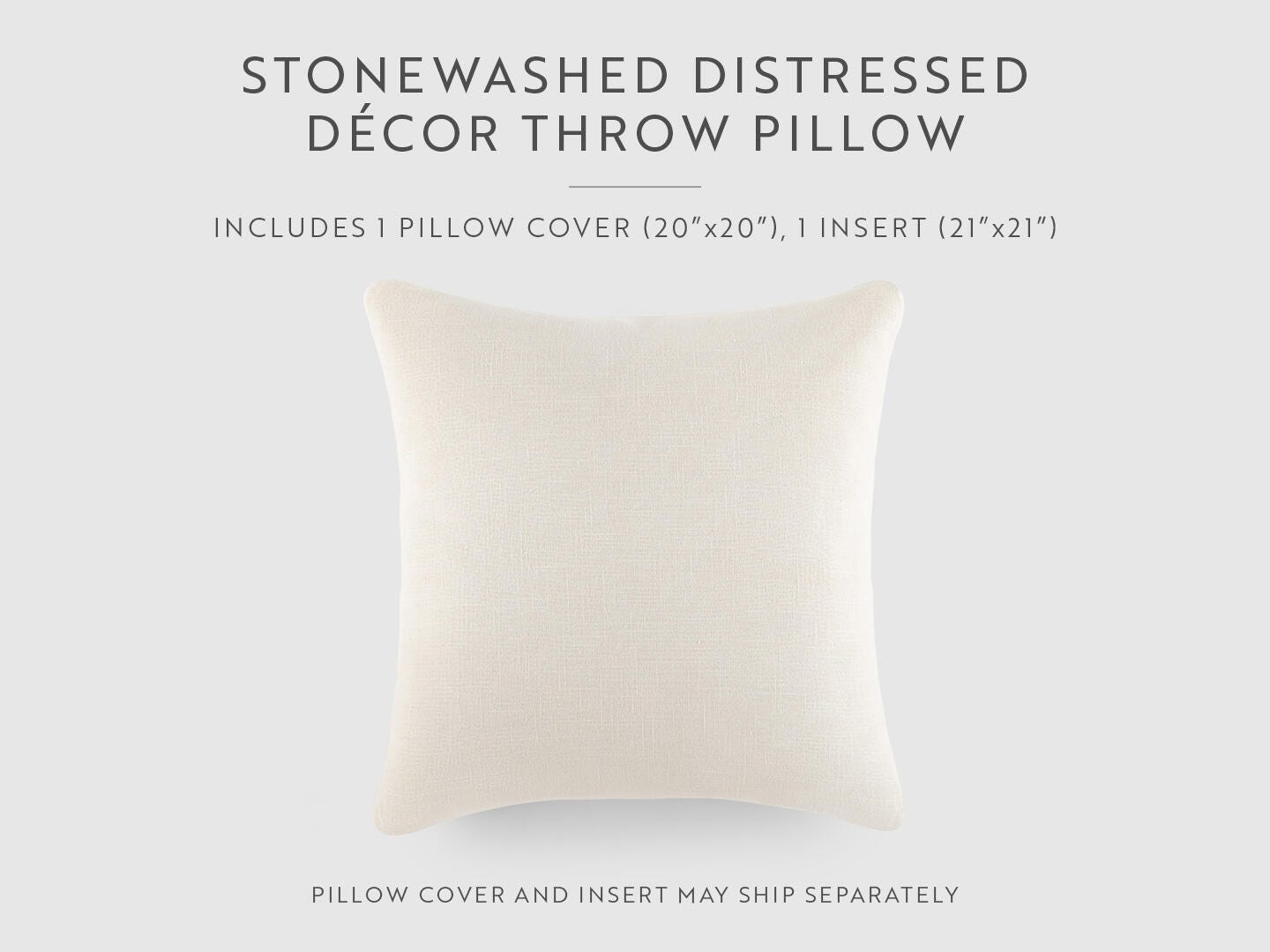 iEnjoy Home Distressed Decorative Throw Pillow, Natural, large